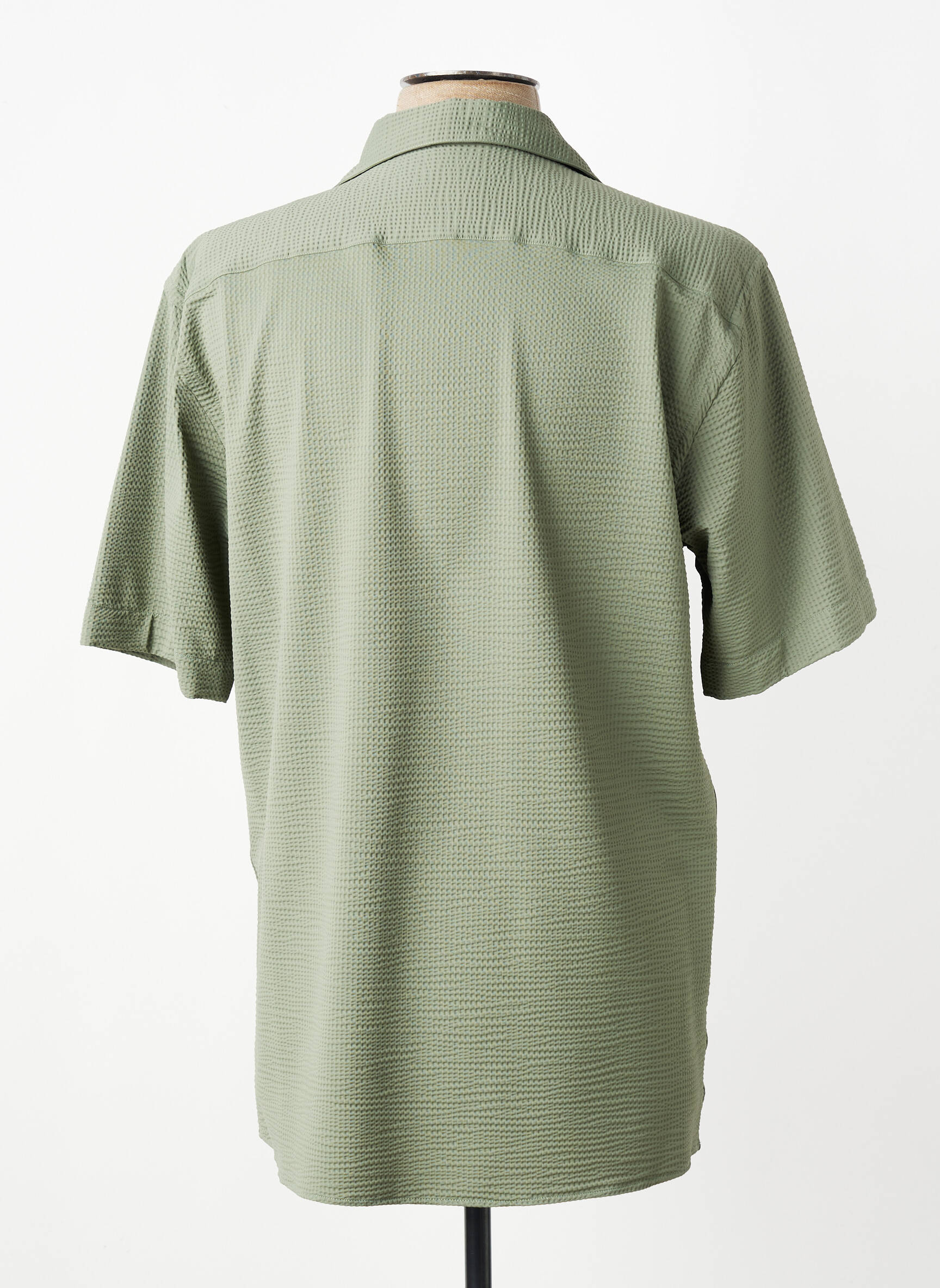 Chemise manches courtes col tailleur vert XACUS homme