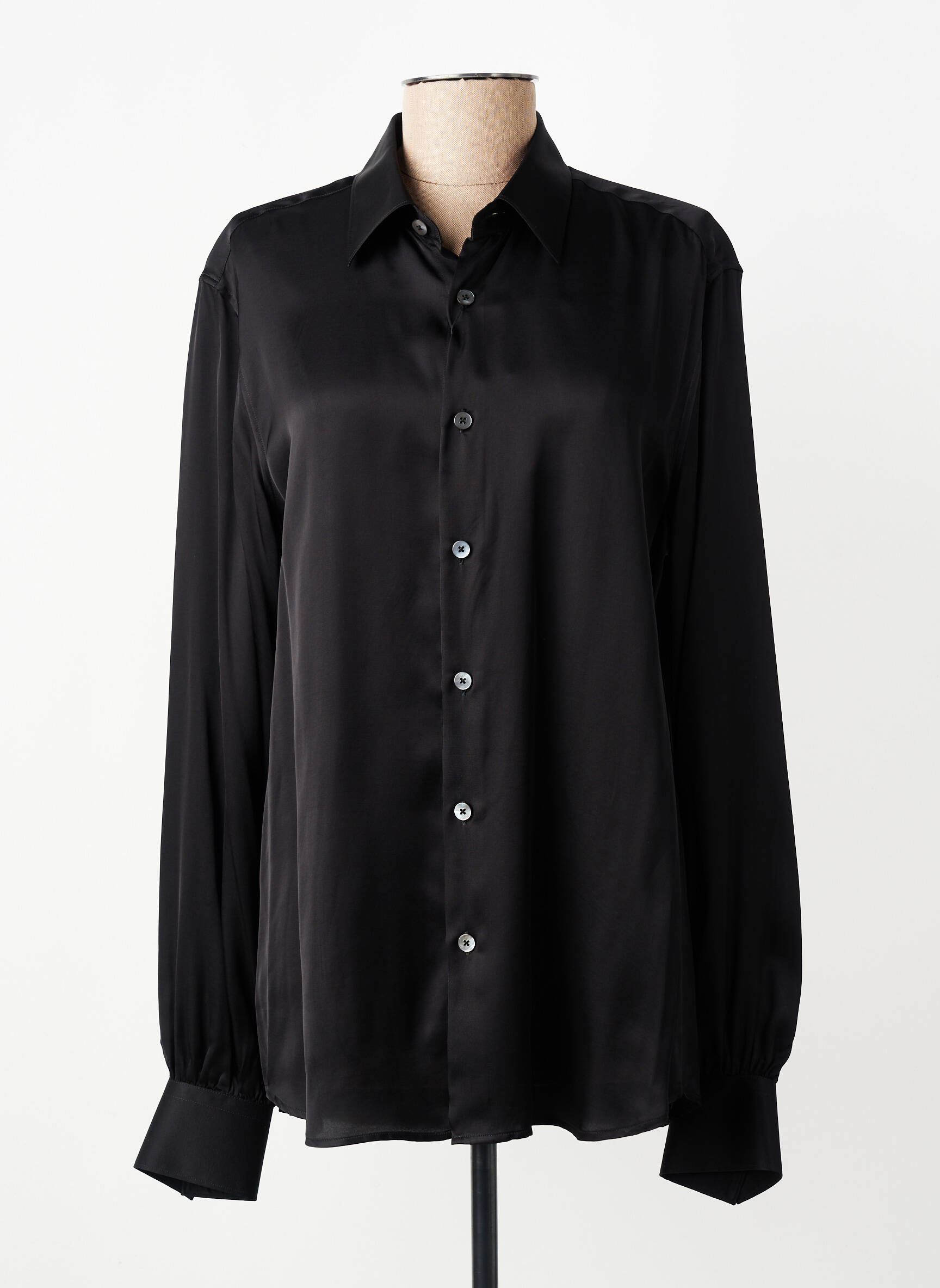 Chemise manches longues coupe cintrée noir XACUS homme