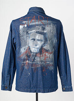Veste casual fermeture boutonnée sur le devant bleu BOB homme