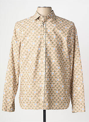 Chemise manches longues coupe cintrée marron XACUS homme