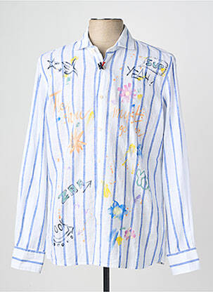Chemise manches longues coupe cintrée bleu BOB homme