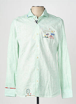 Chemise manches longues coupe cintrée vert BOB homme