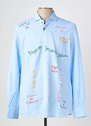 Chemise manches longues imprimé fantaisie bleu BOB homme