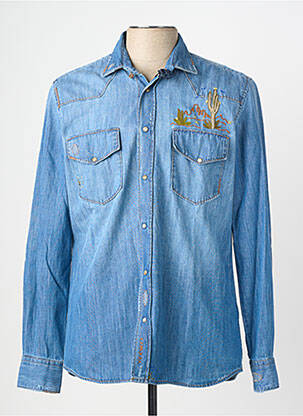 Chemise manches longues coupe cintrée bleu BOB homme