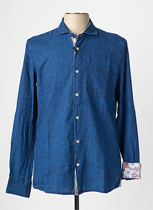 Chemise manches longues coupe cintrée bleu BOB homme