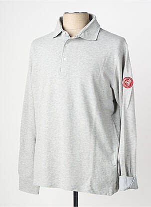 Polo tissage chiné manches longues gris TRAMAROSSA homme