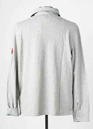 Polo tissage chiné manches longues gris TRAMAROSSA homme