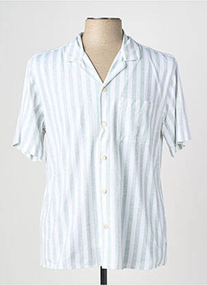 Chemise manches courtes col tailleur vert XACUS homme