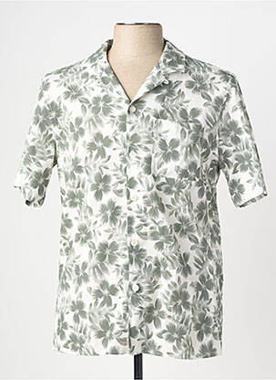 Chemise manches courtes col tailleur vert XACUS homme