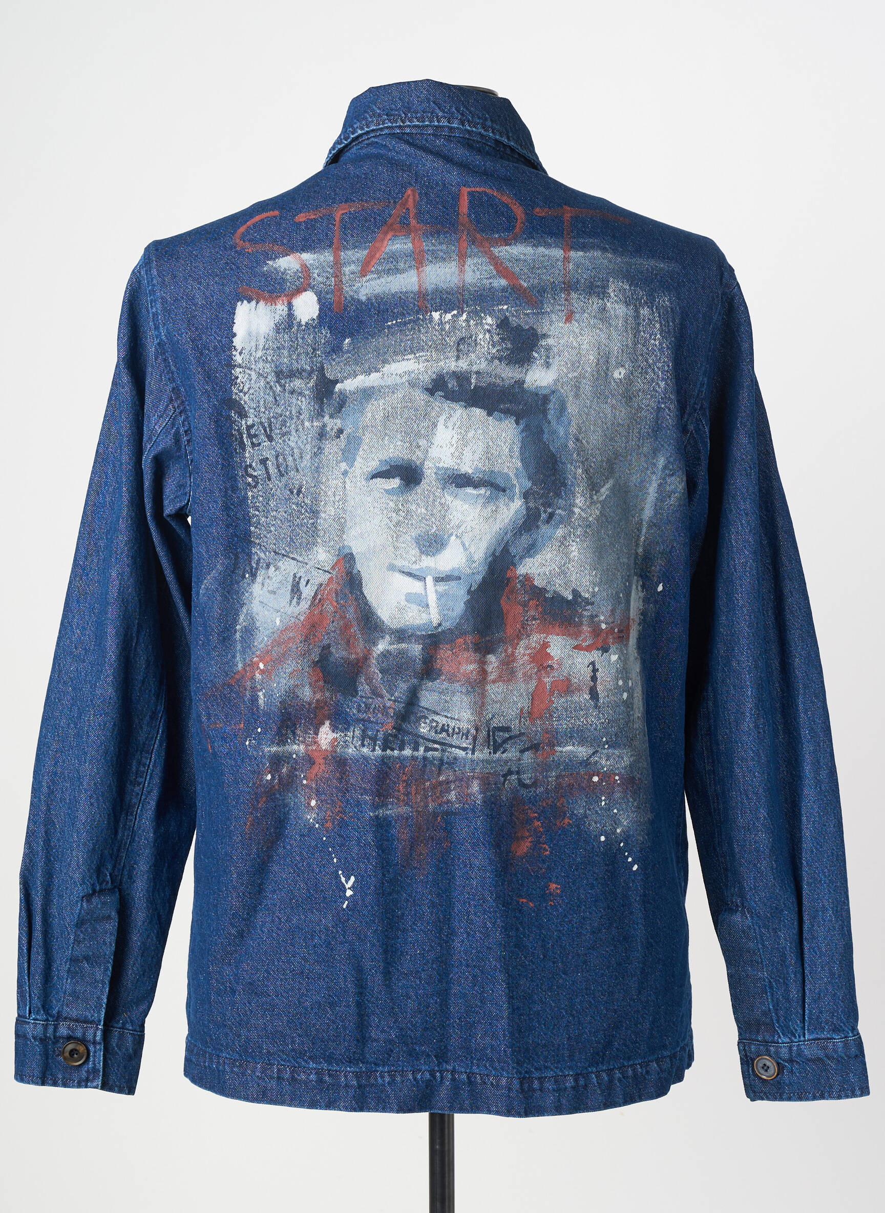 Veste casual fermeture boutonnée sur le devant bleu BOB homme