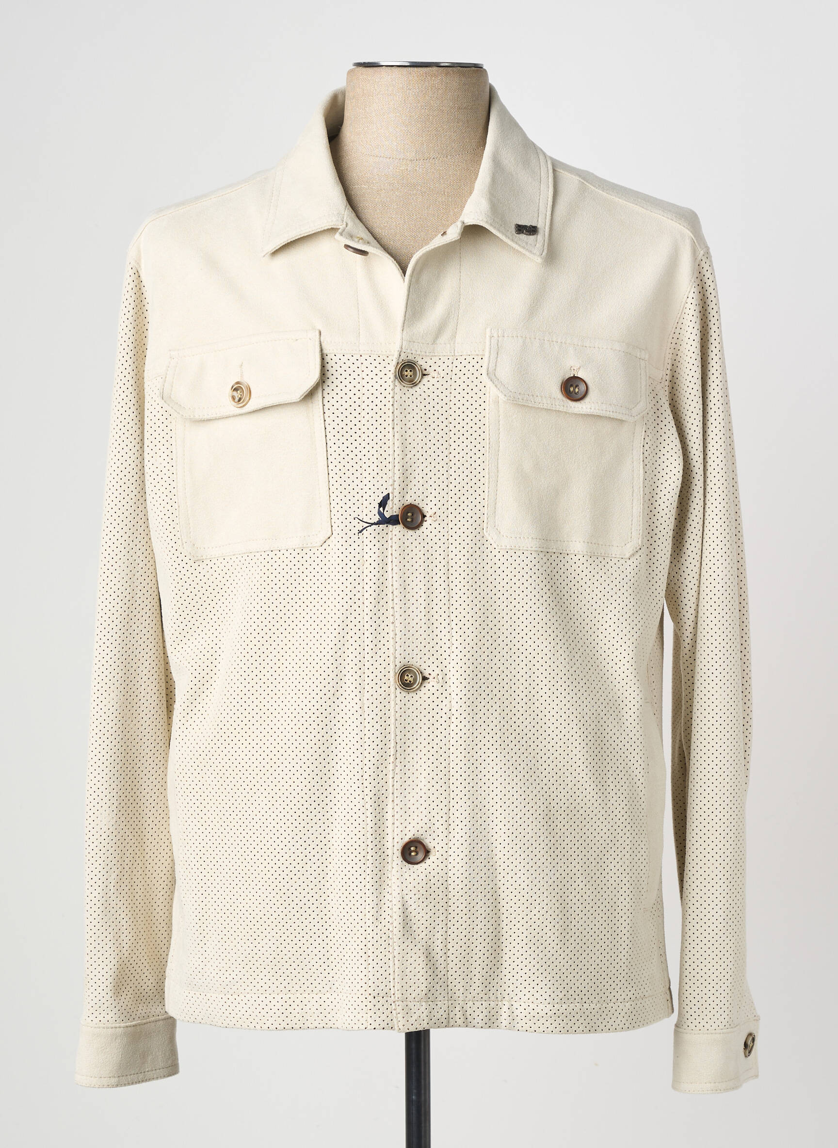 Veste casual fermeture boutonnée sur le devant beige BOB homme
