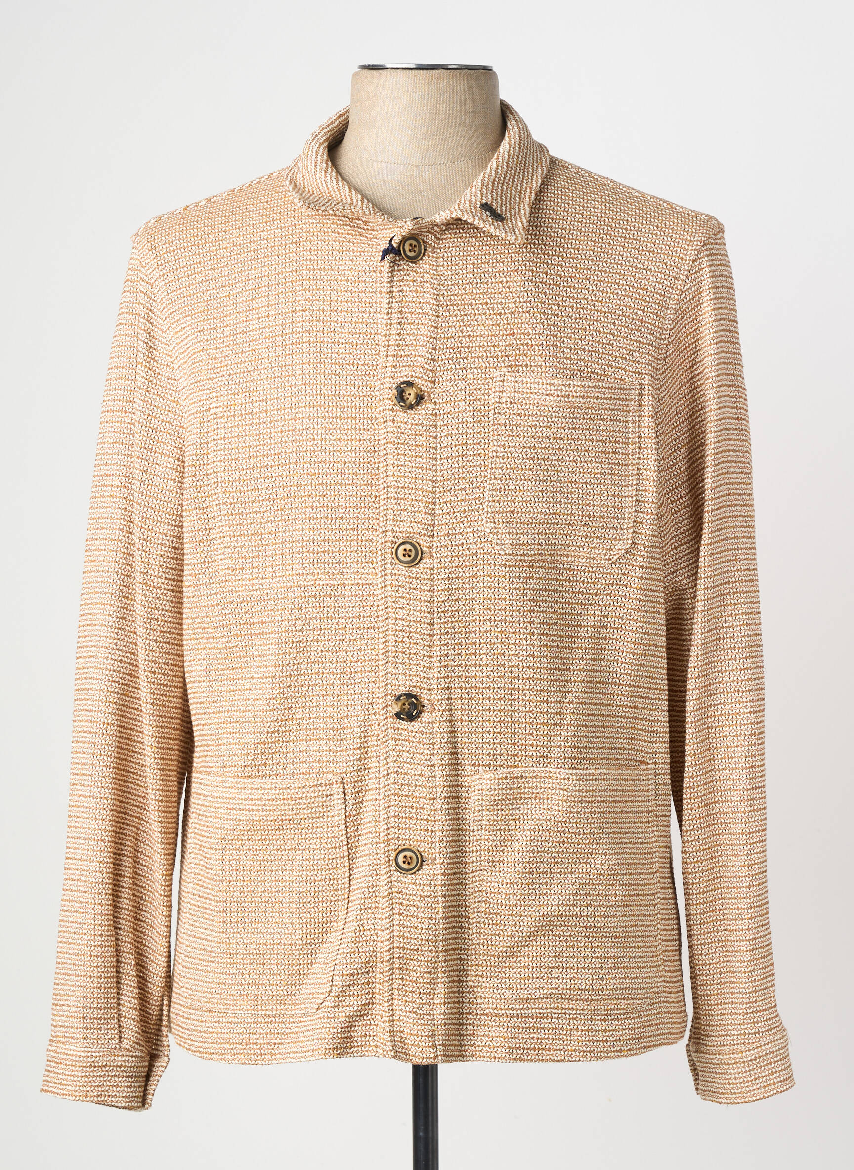 Veste casual fermeture boutonnée sur le devant beige BOB homme