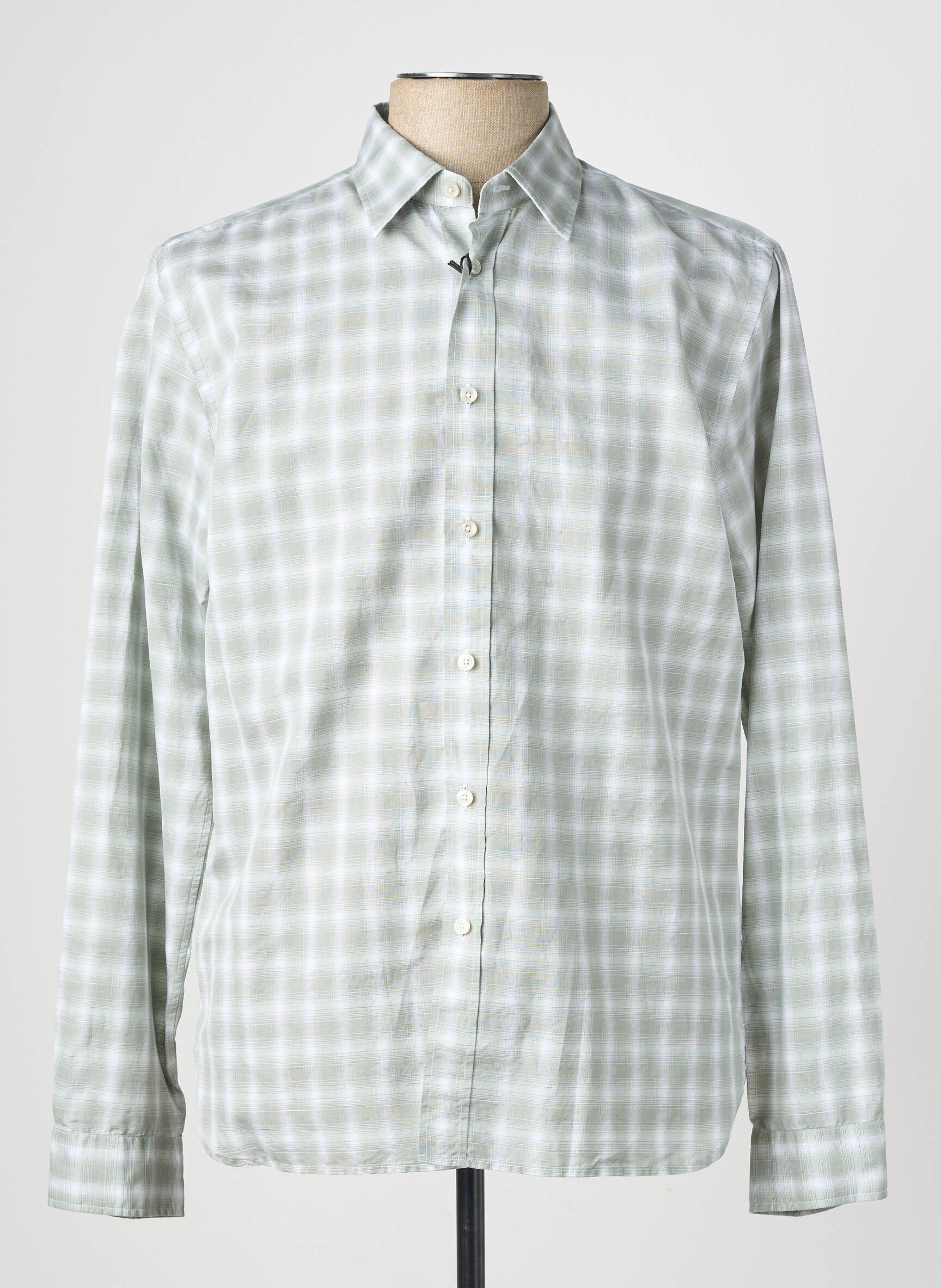 Chemise manches longues imprimé écossais vert XACUS homme