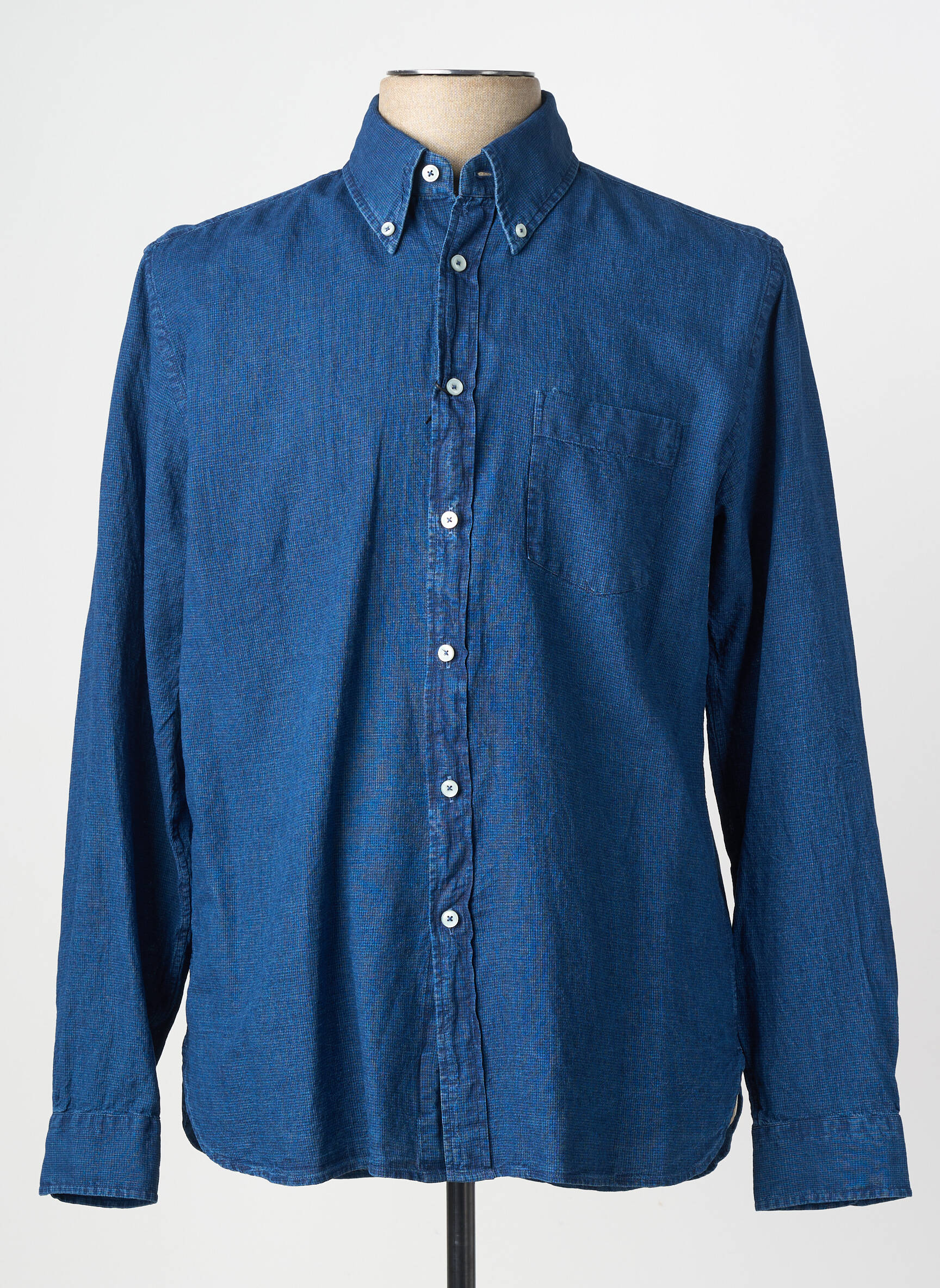 Chemise manches longues coupe cintrée bleu XACUS homme