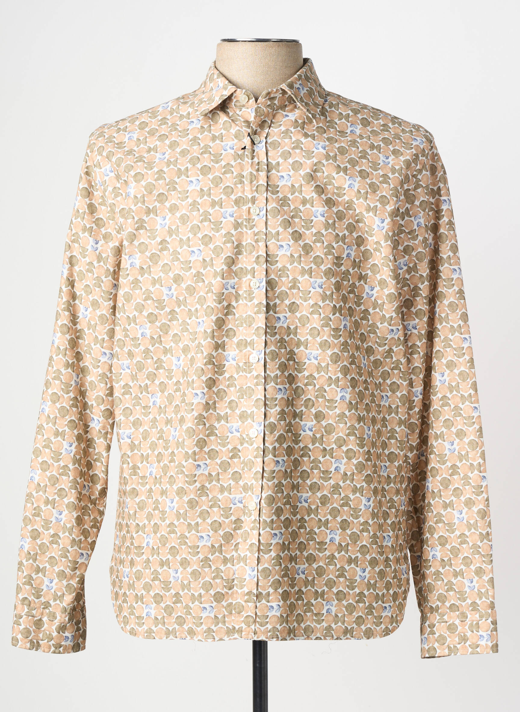 Chemise manches longues coupe cintrée marron XACUS homme