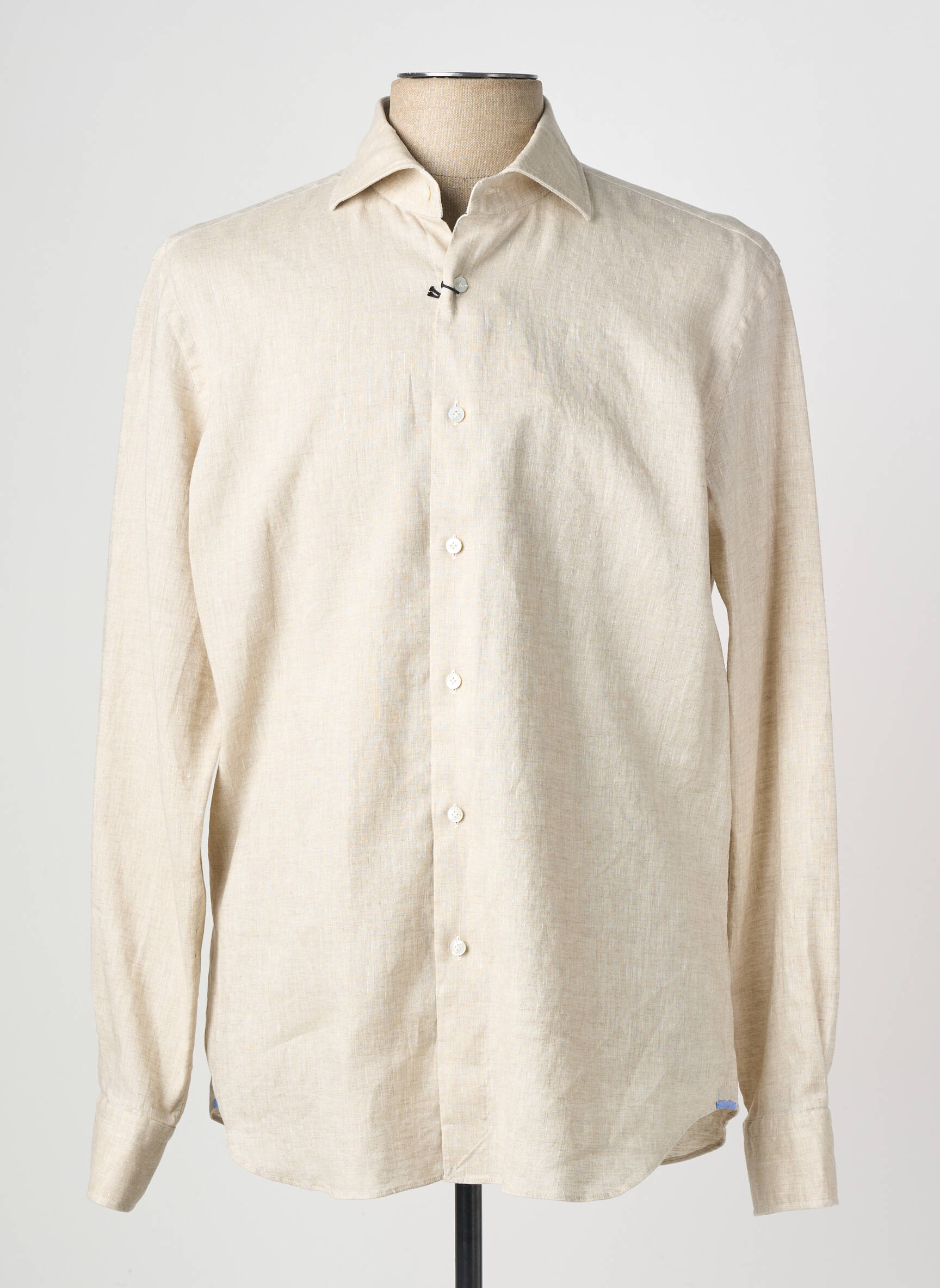 Chemise manches longues coupe droite beige XACUS homme