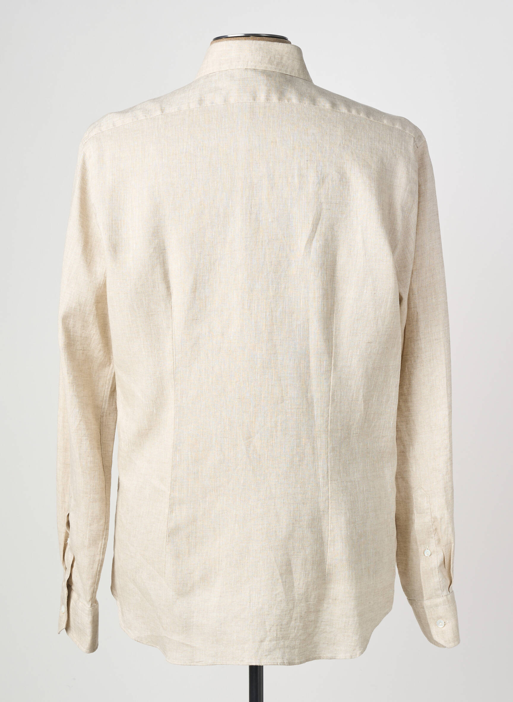Chemise manches longues coupe droite beige XACUS homme