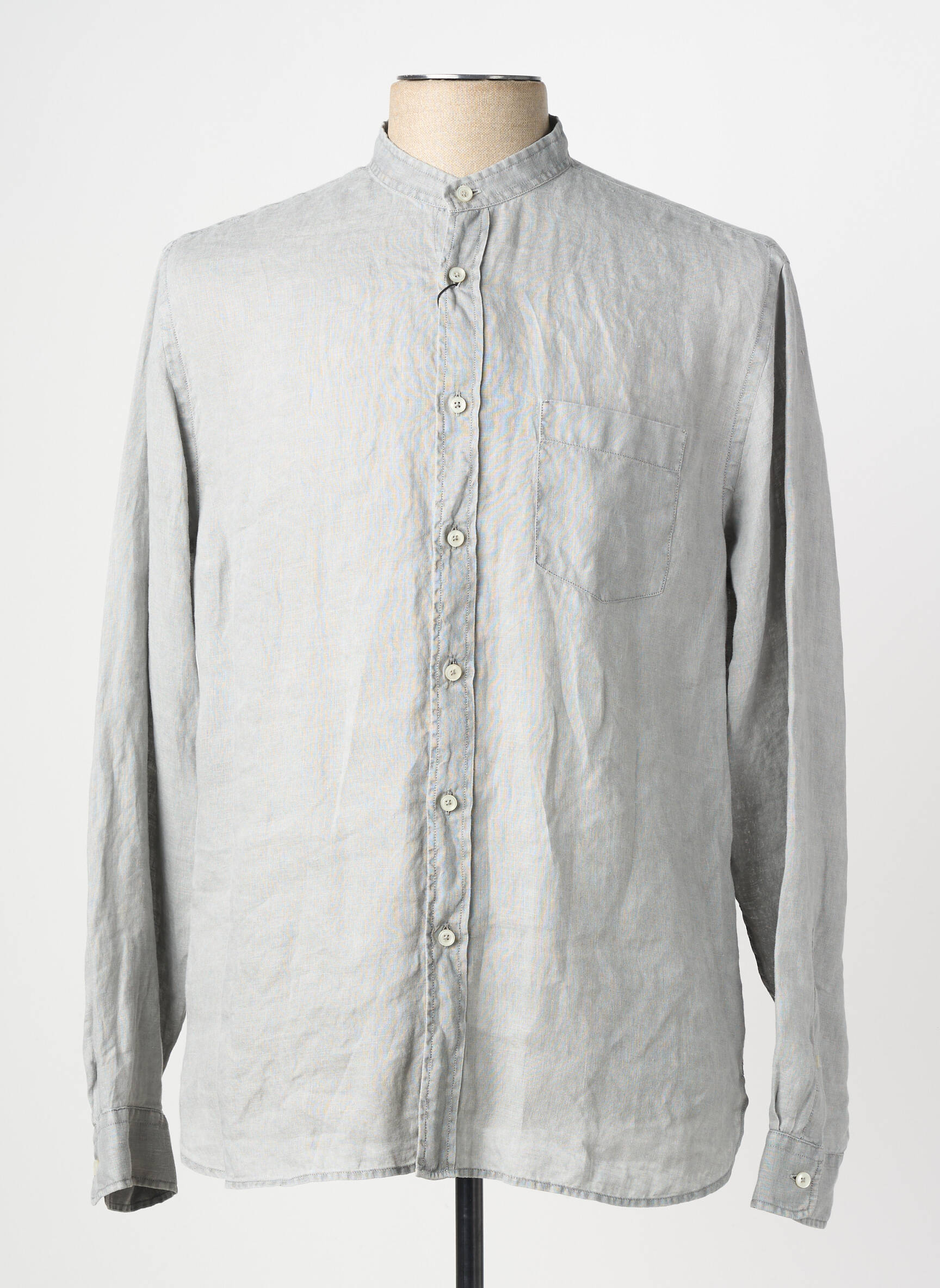 Chemise manches longues coupe droite gris XACUS homme