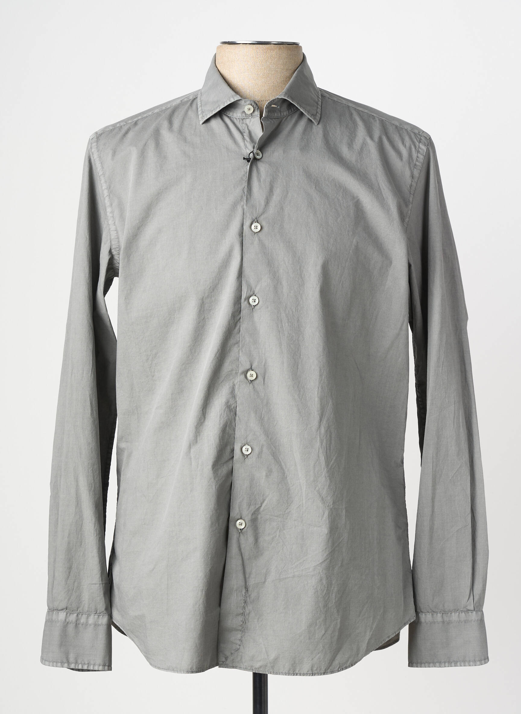 Chemise manches longues coupe cintrée gris XACUS homme