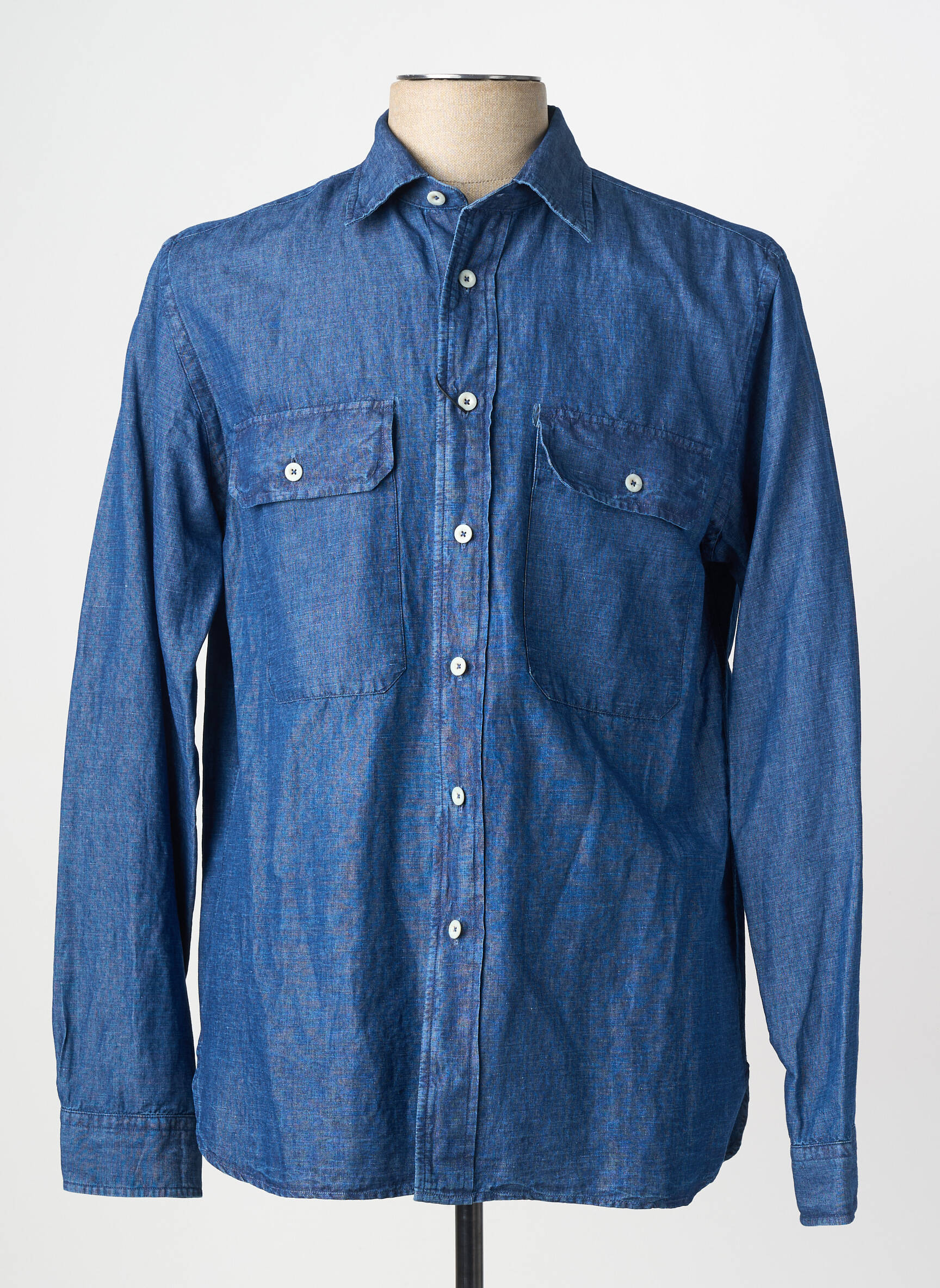 Chemise manches longues coupe cintrée bleu XACUS homme