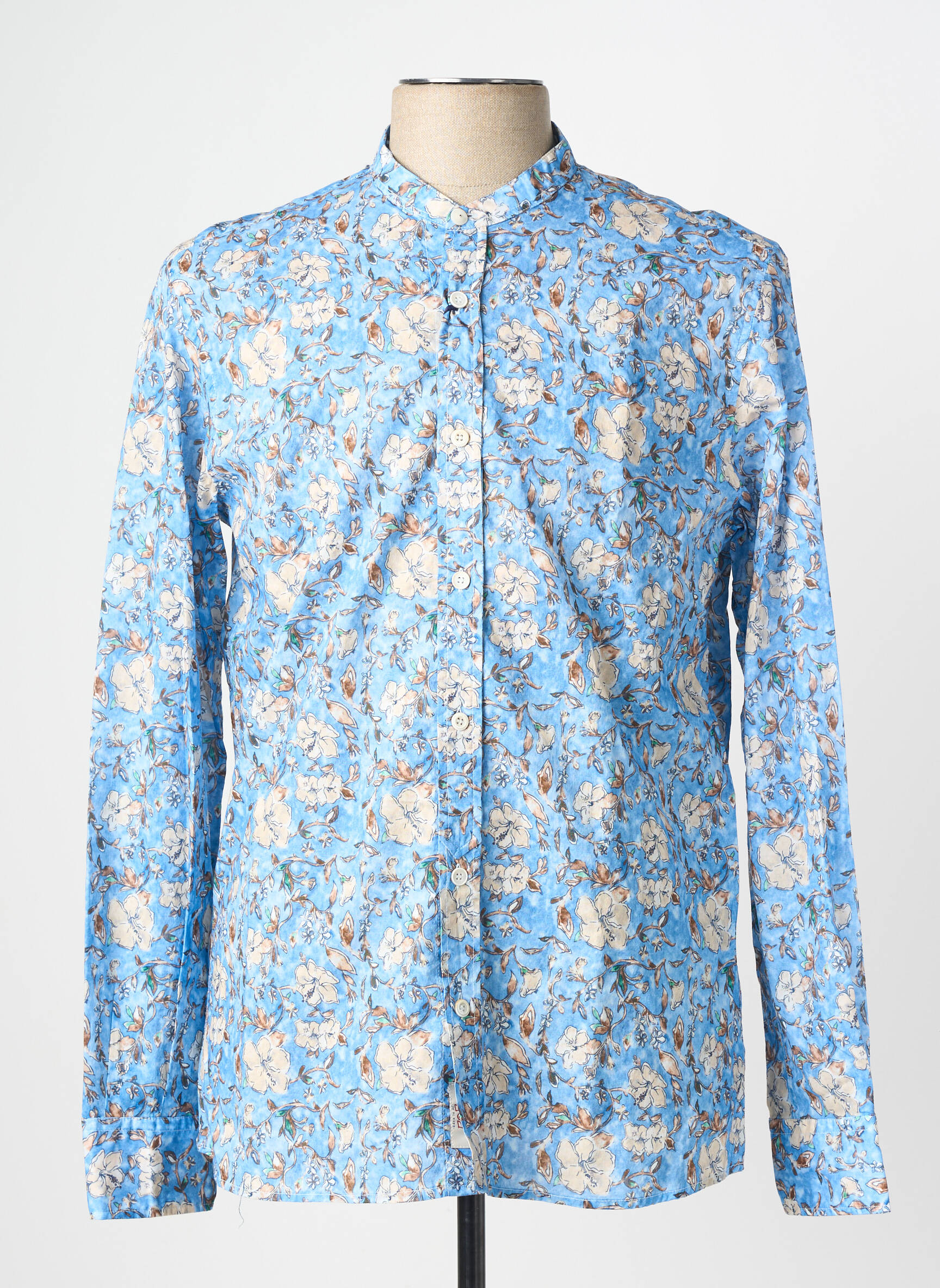 Chemise manches longues imprimé fleurs bleu BOB homme