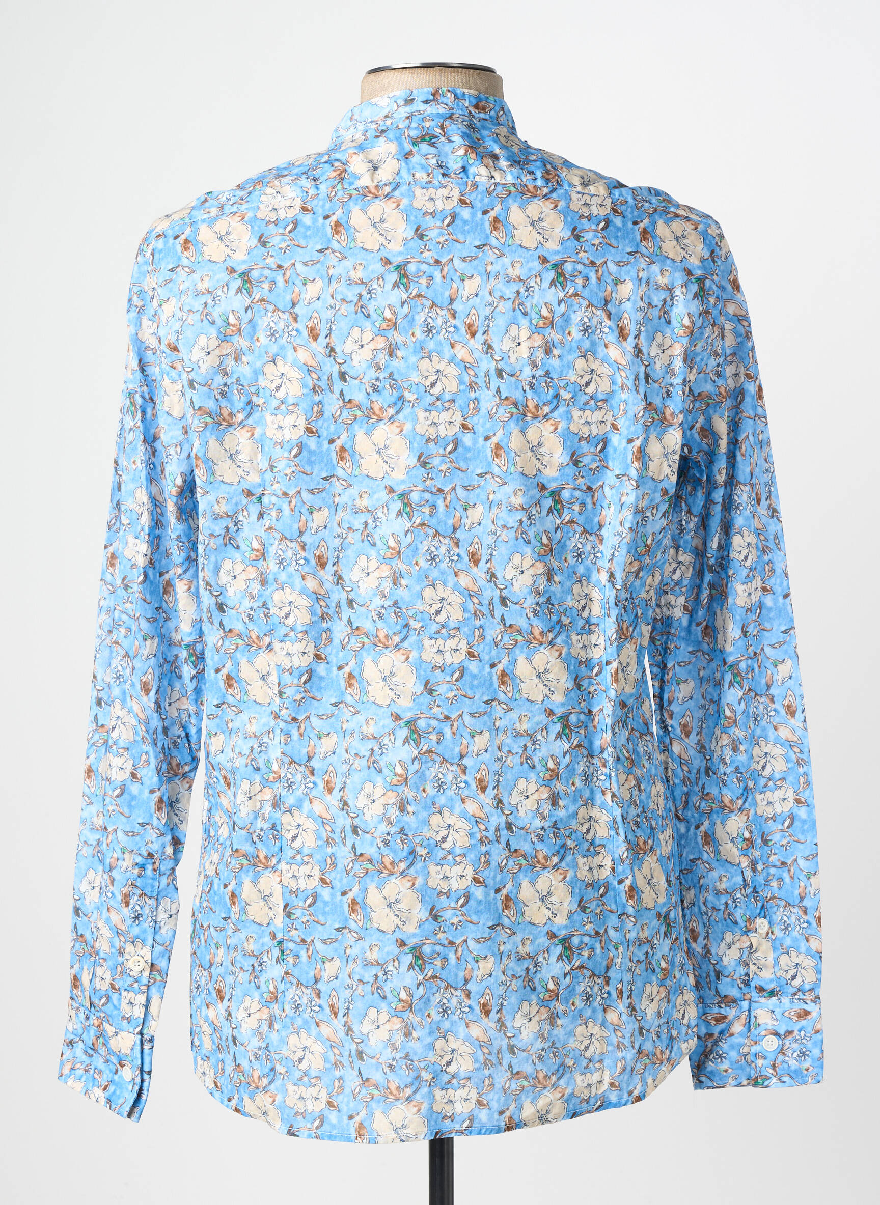 Chemise manches longues imprimé fleurs bleu BOB homme