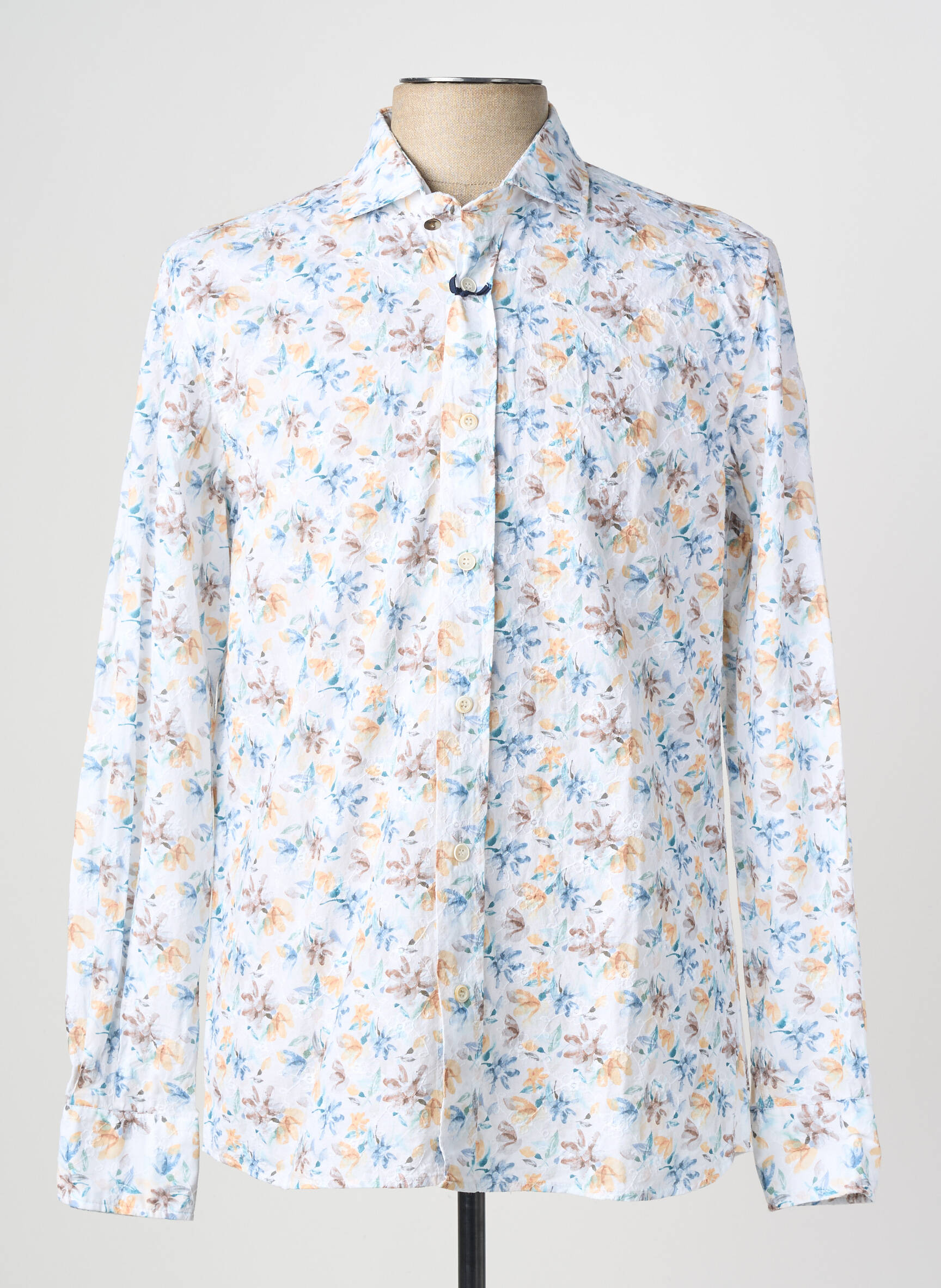 Chemise manches longues imprimé fleurs bleu BOB homme