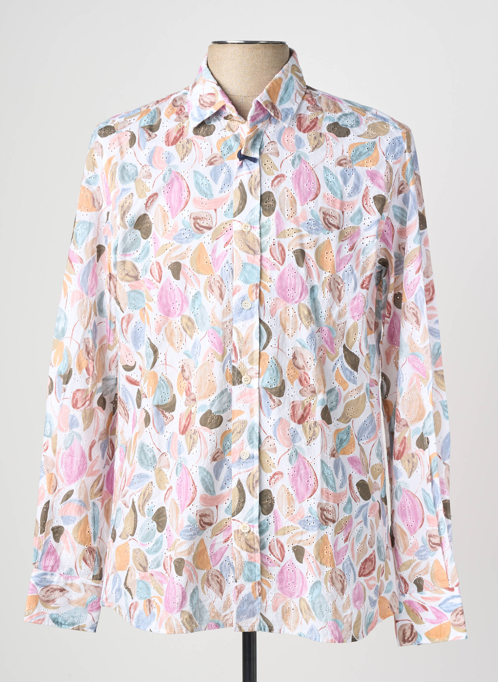 Chemise manches longues imprimé fantaisie rose BOB homme