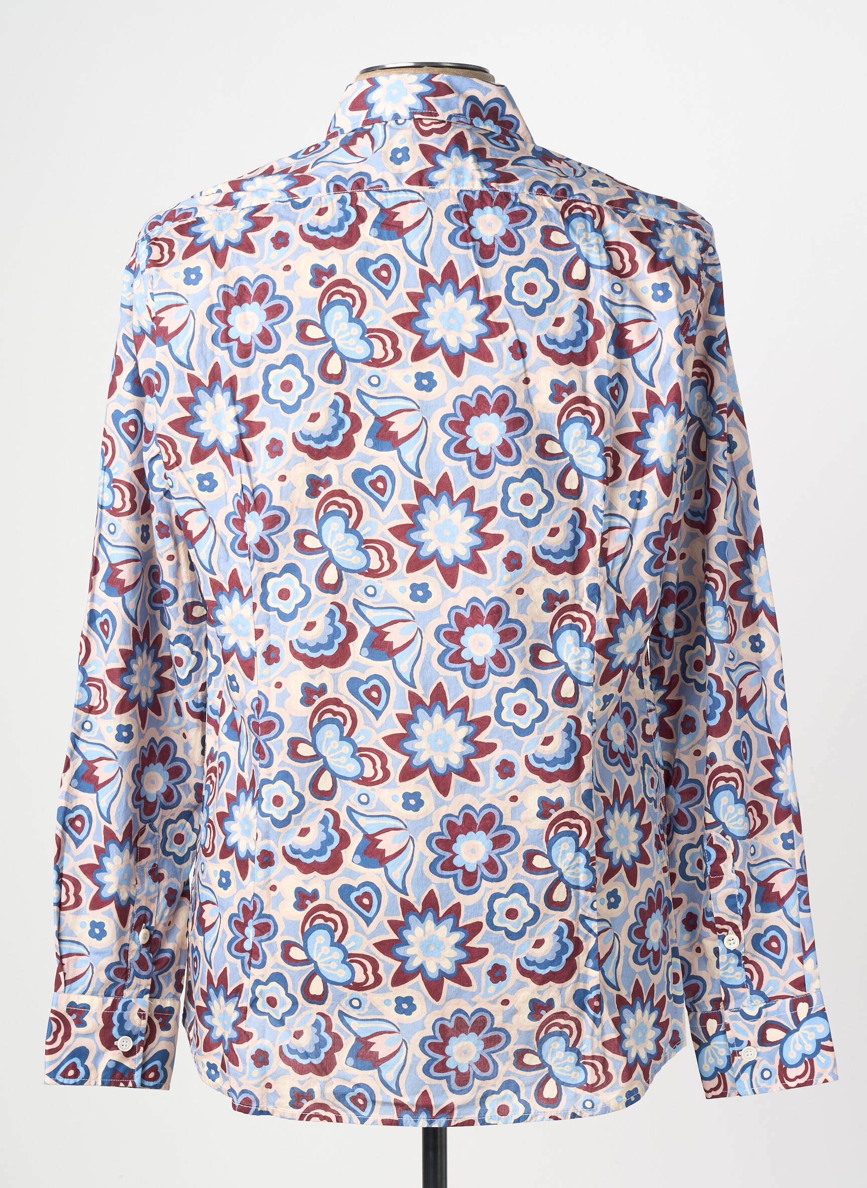 Chemise manches longues imprimé fleurs bleu BOB homme