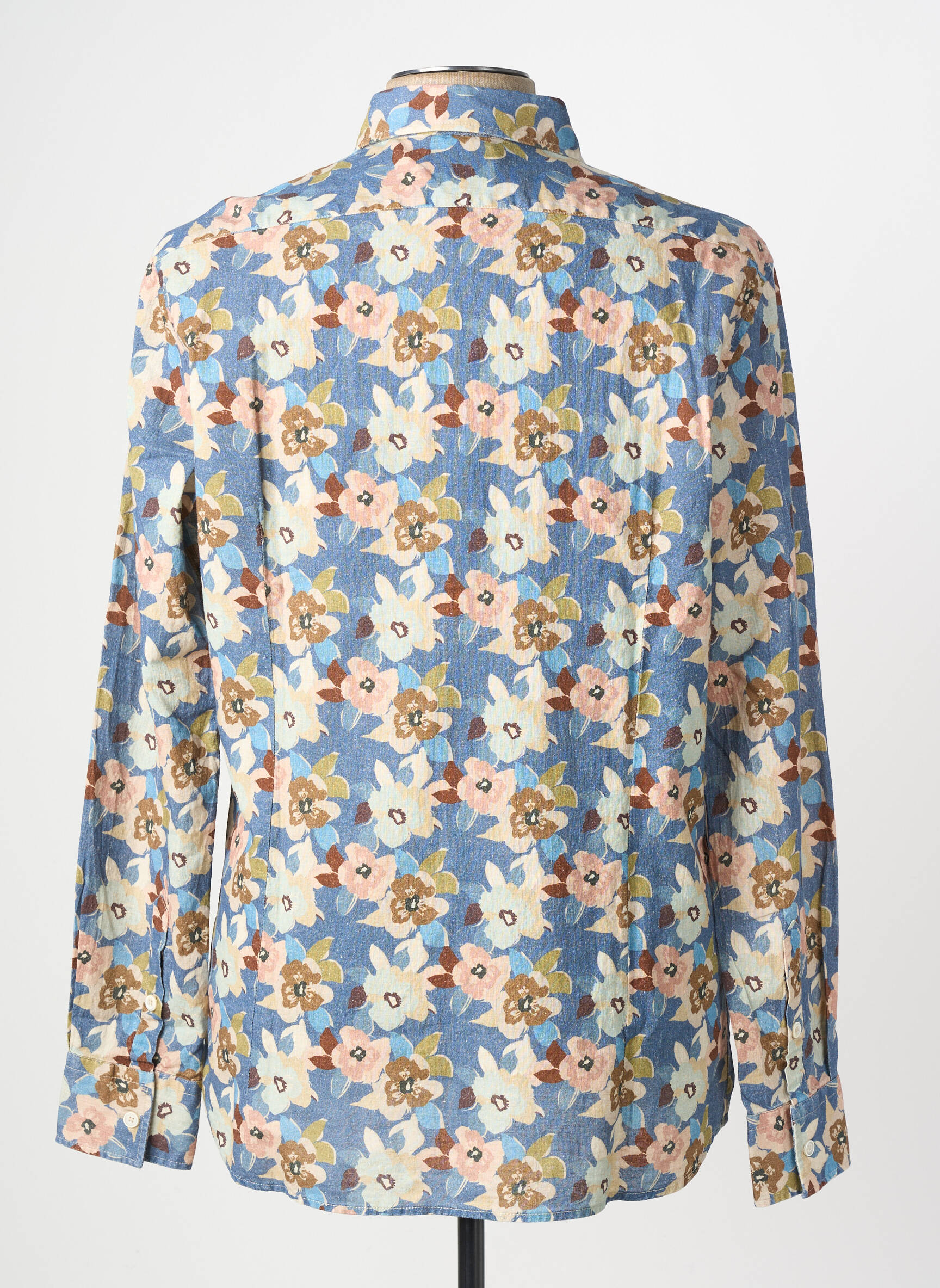 Chemise manches longues imprimé fleurs bleu BOB homme