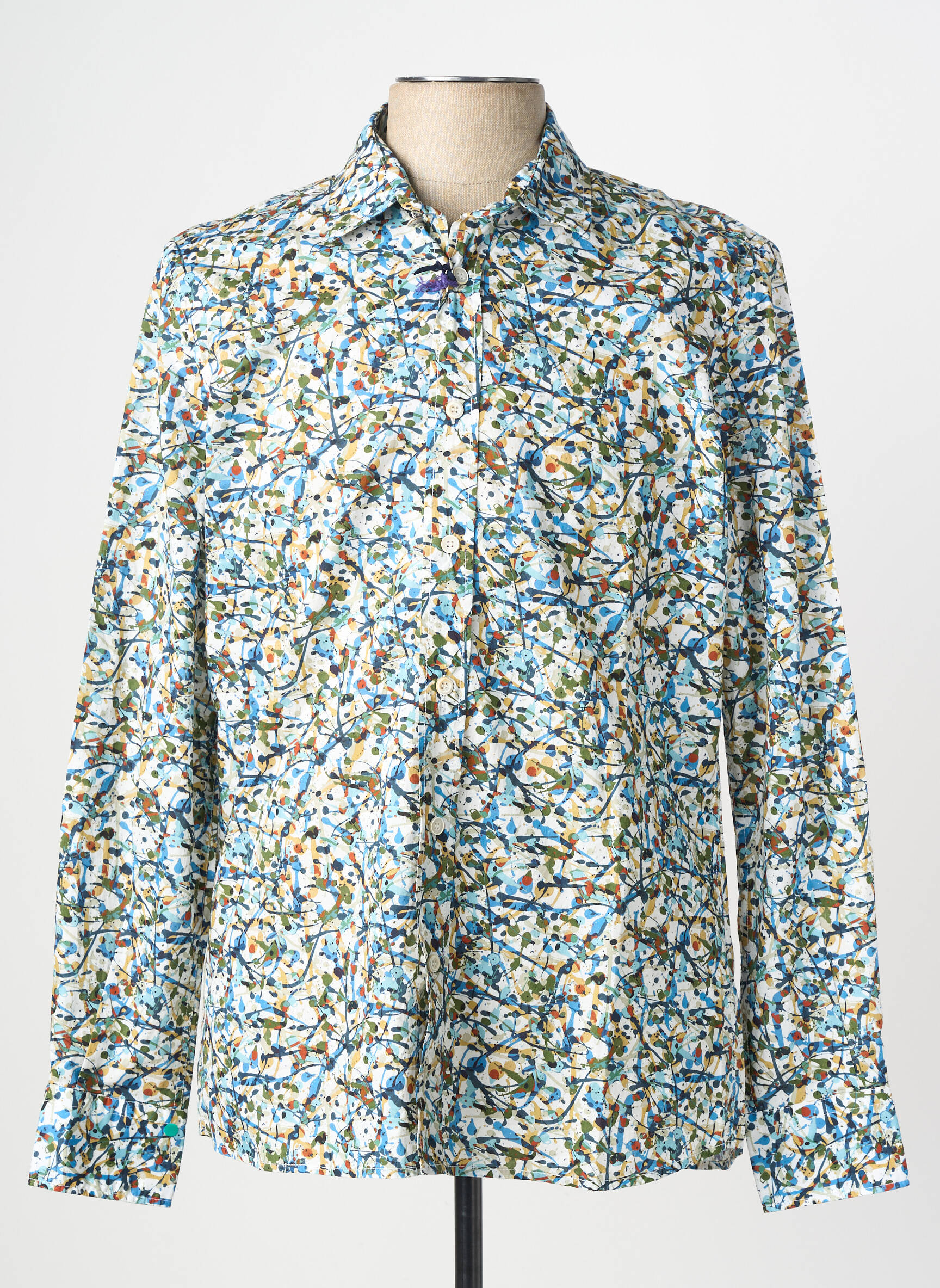 Chemise manches longues imprimé fantaisie bleu BOB homme