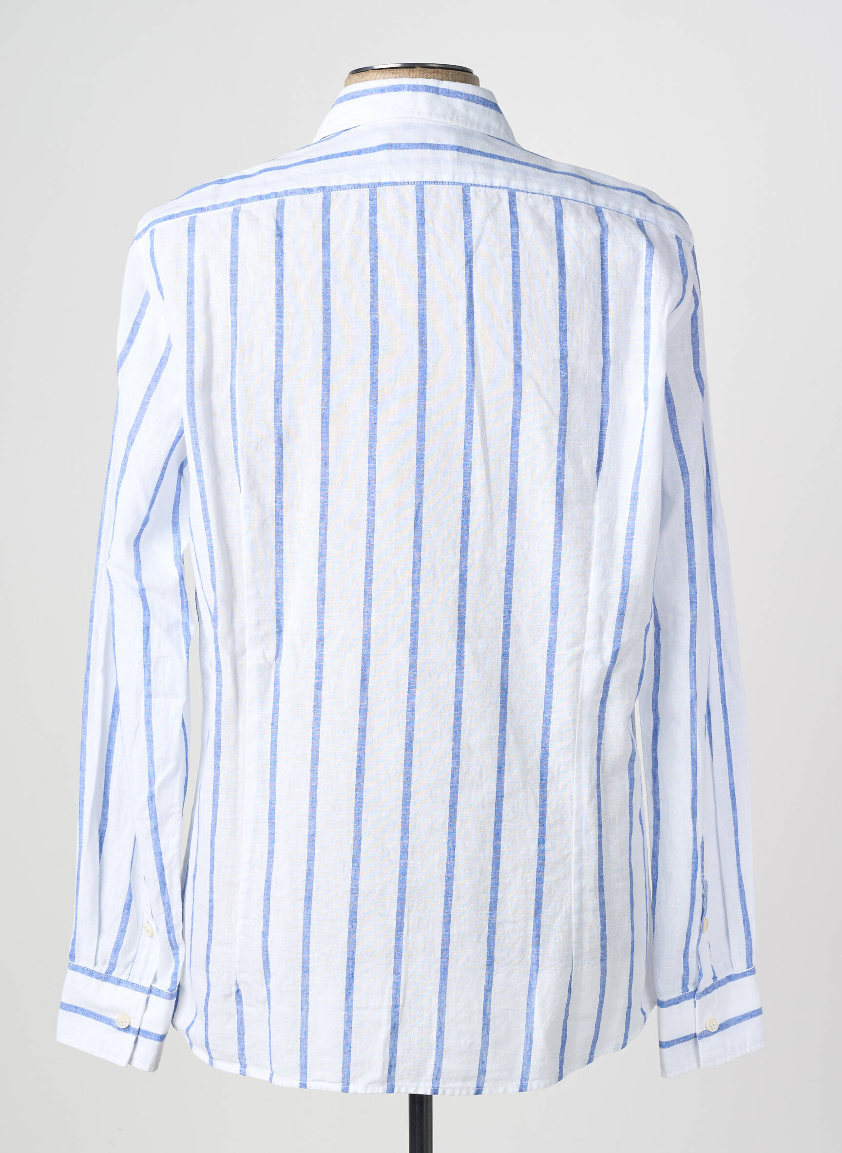 Chemise manches longues coupe cintrée bleu BOB homme