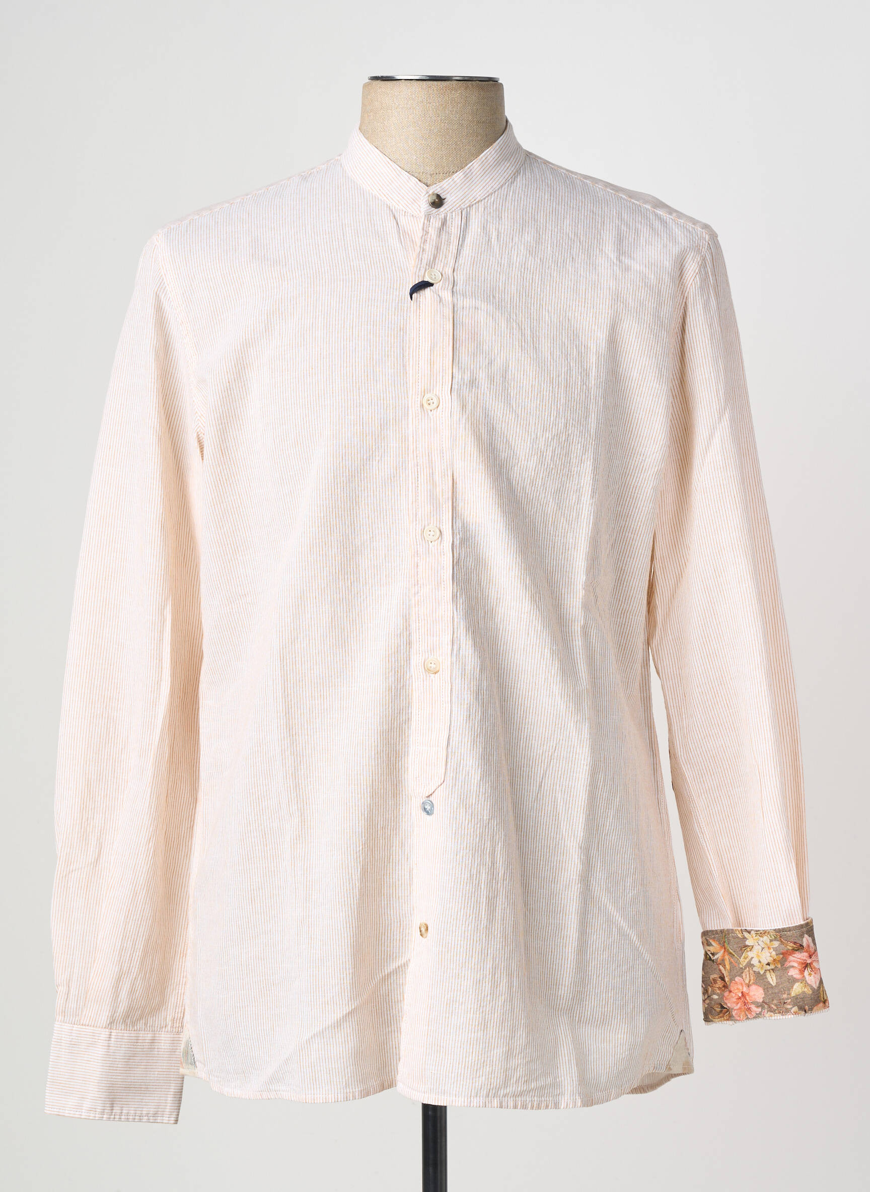 Chemise manches longues coupe cintrée orange BOB homme