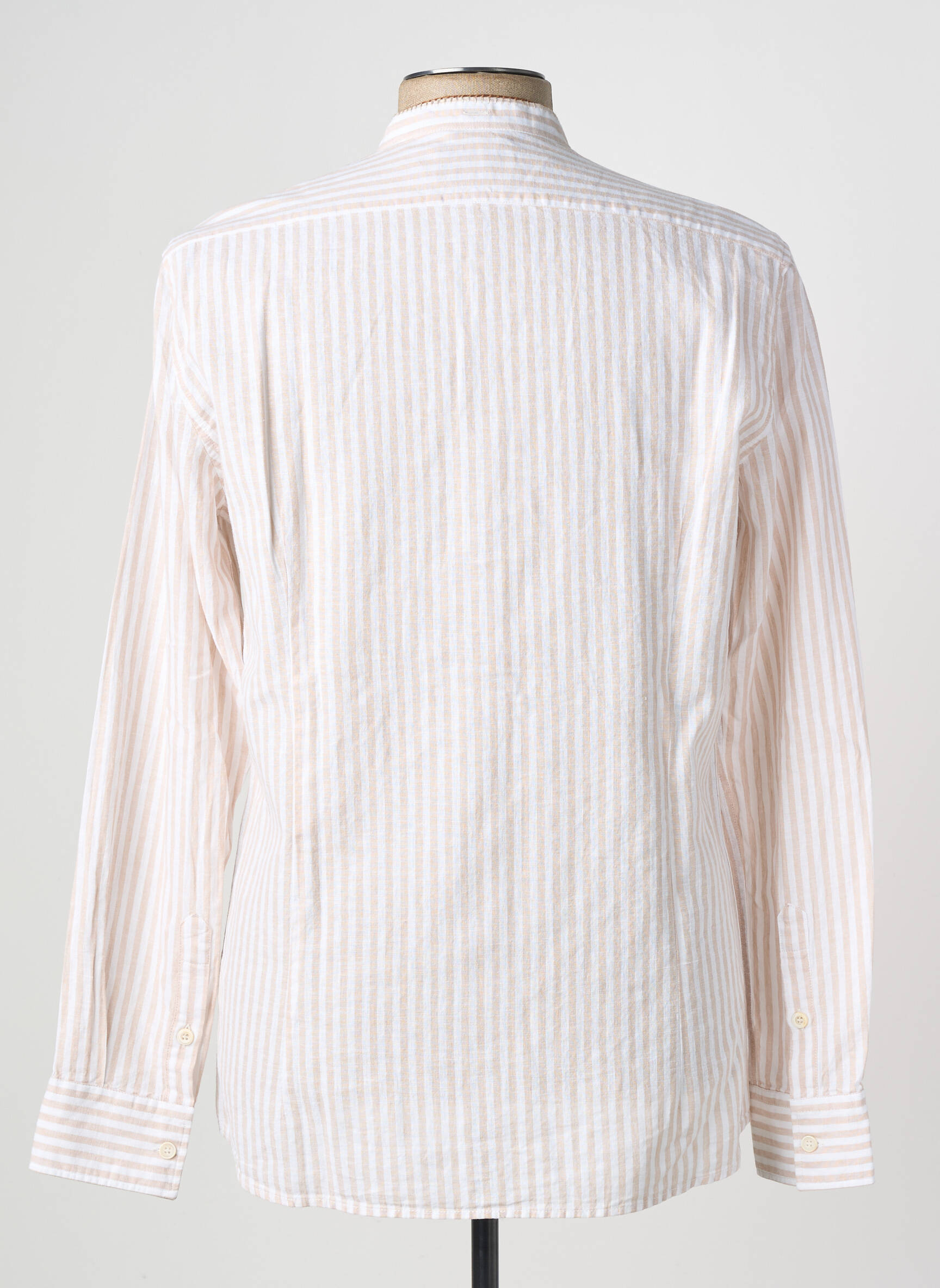 Chemise manches longues coupe cintrée beige BOB homme