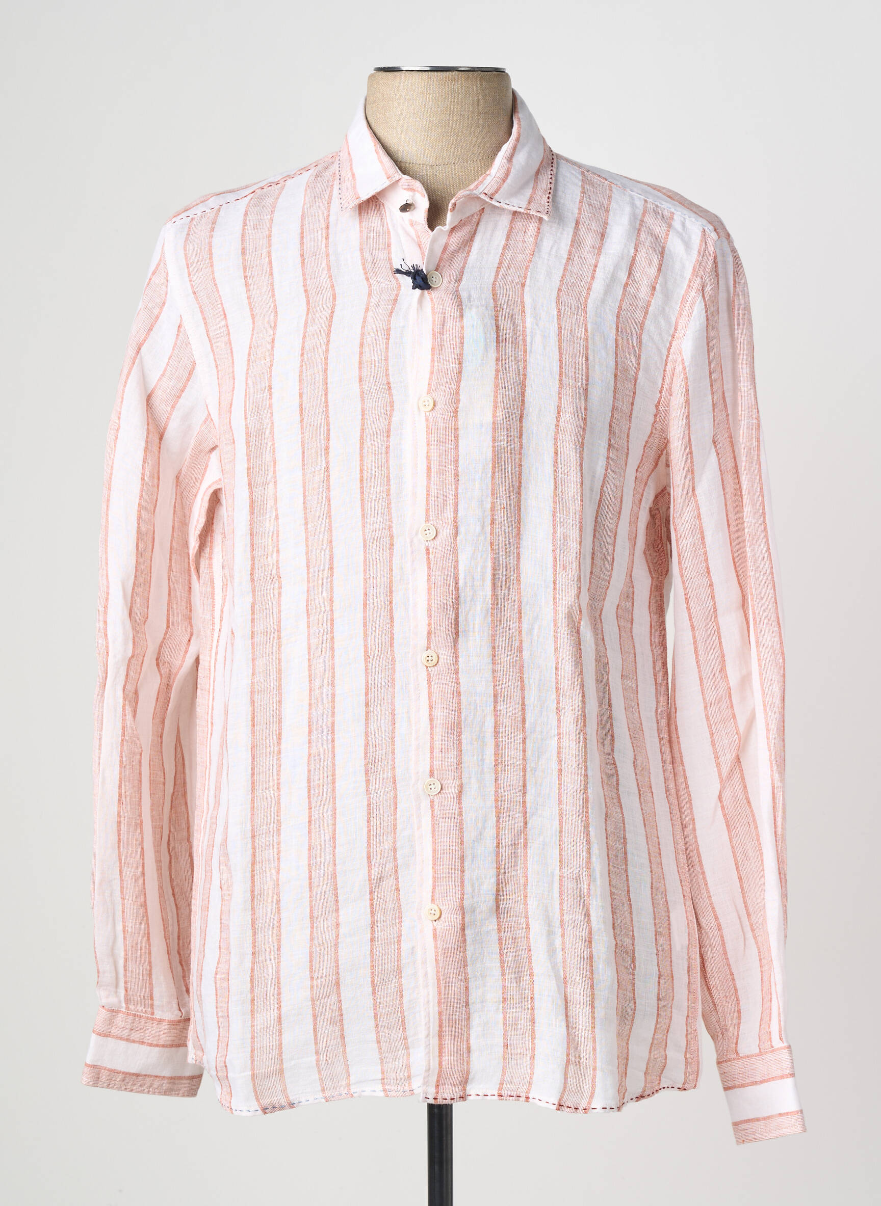 Chemise manches longues coupe cintrée orange BOB homme