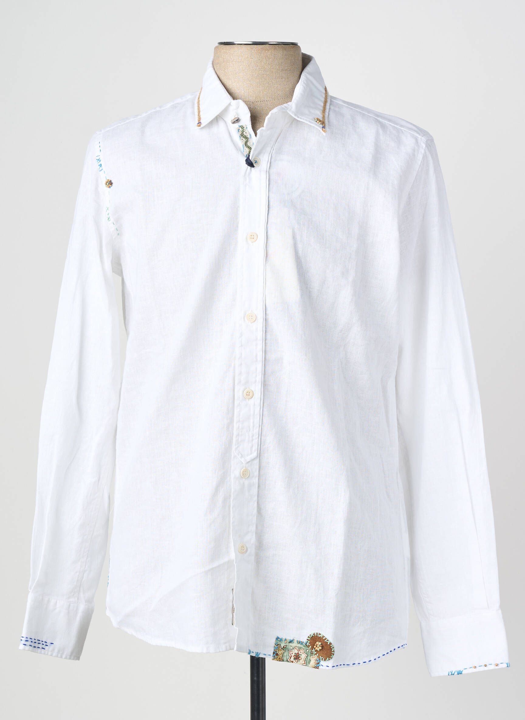 Chemise manches longues coupe cintrée blanc BOB homme
