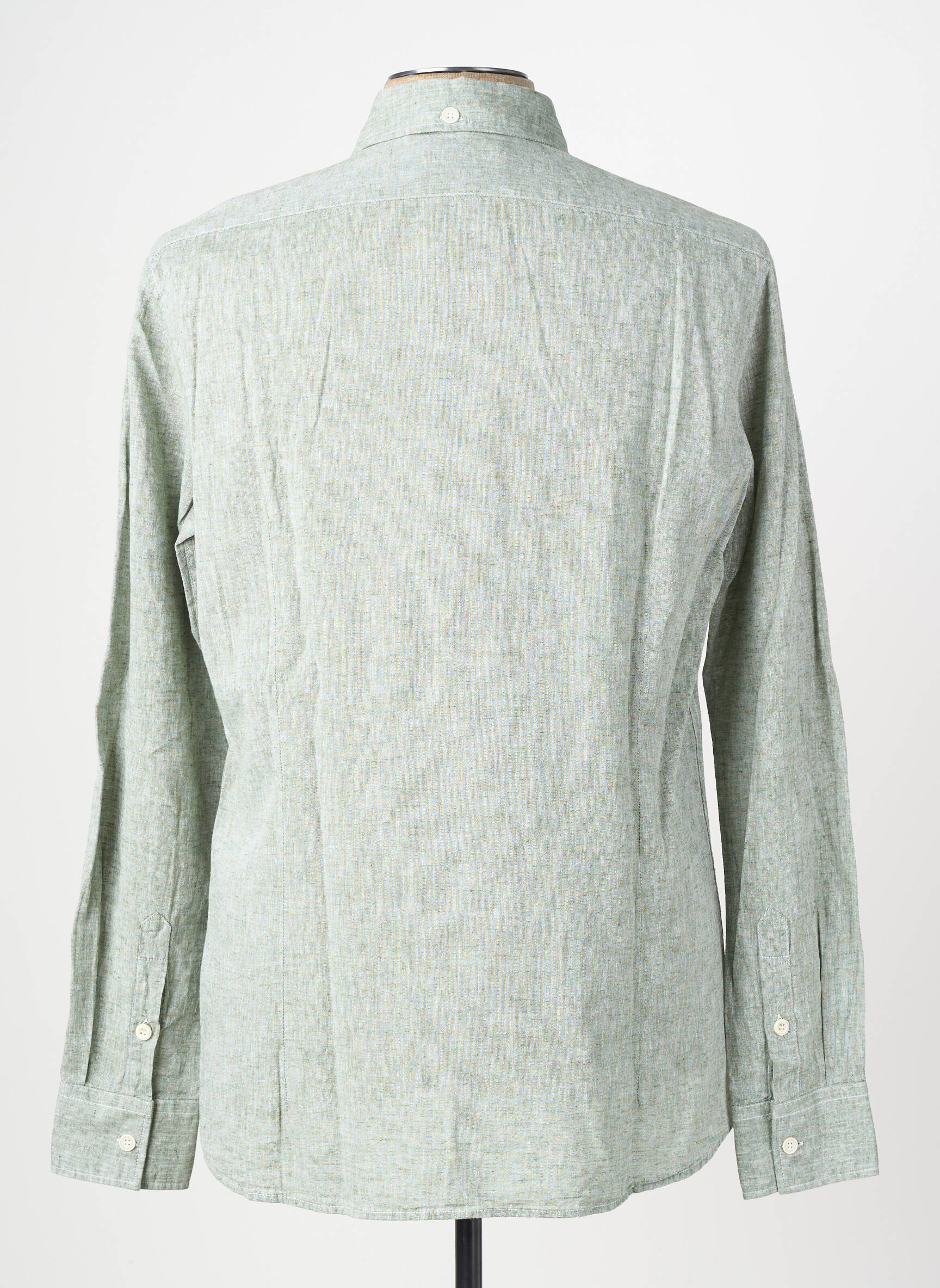 Chemise manches longues coupe cintrée vert BOB homme