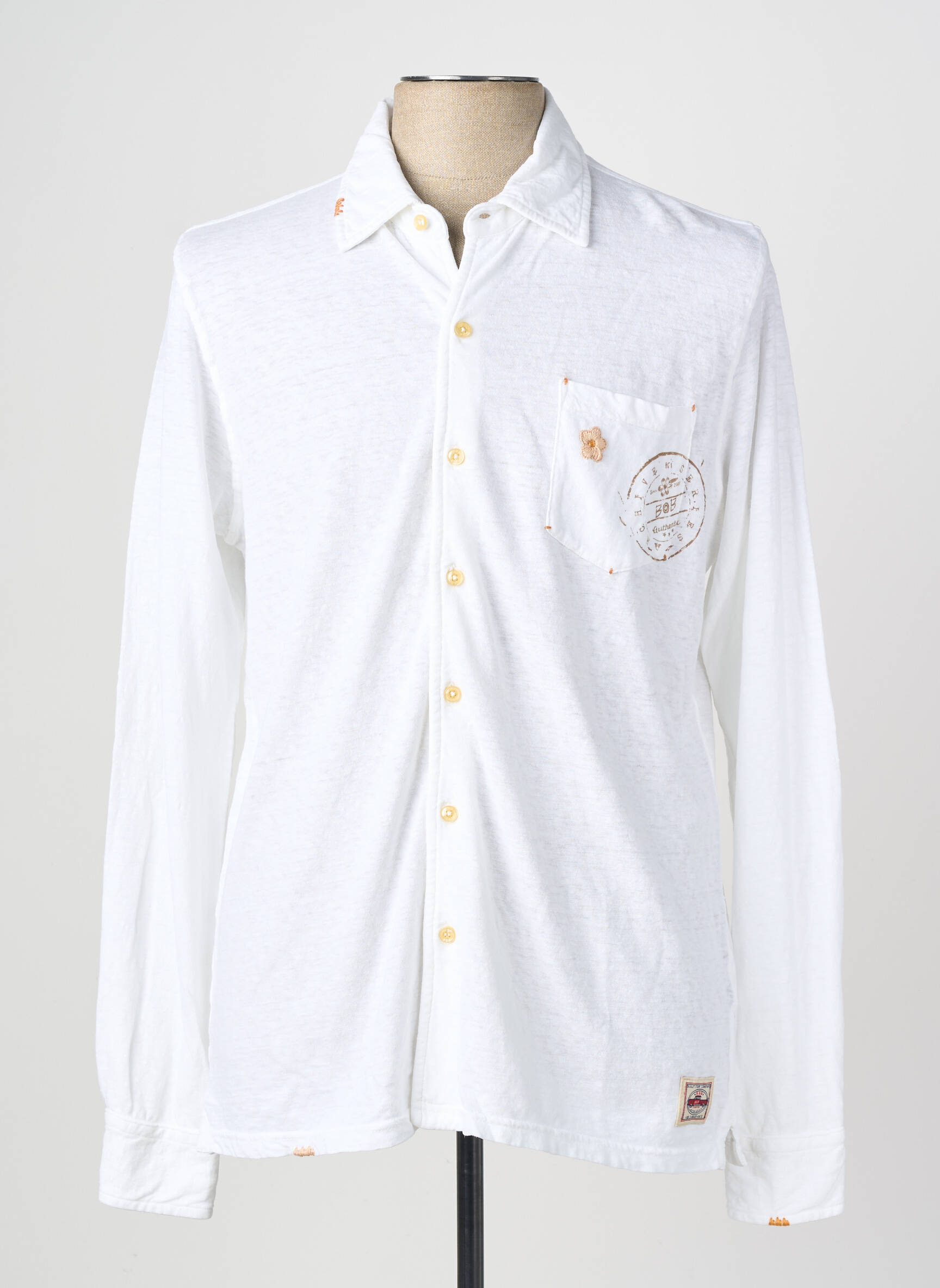 Chemise manches longues coupe cintrée blanc BOB homme