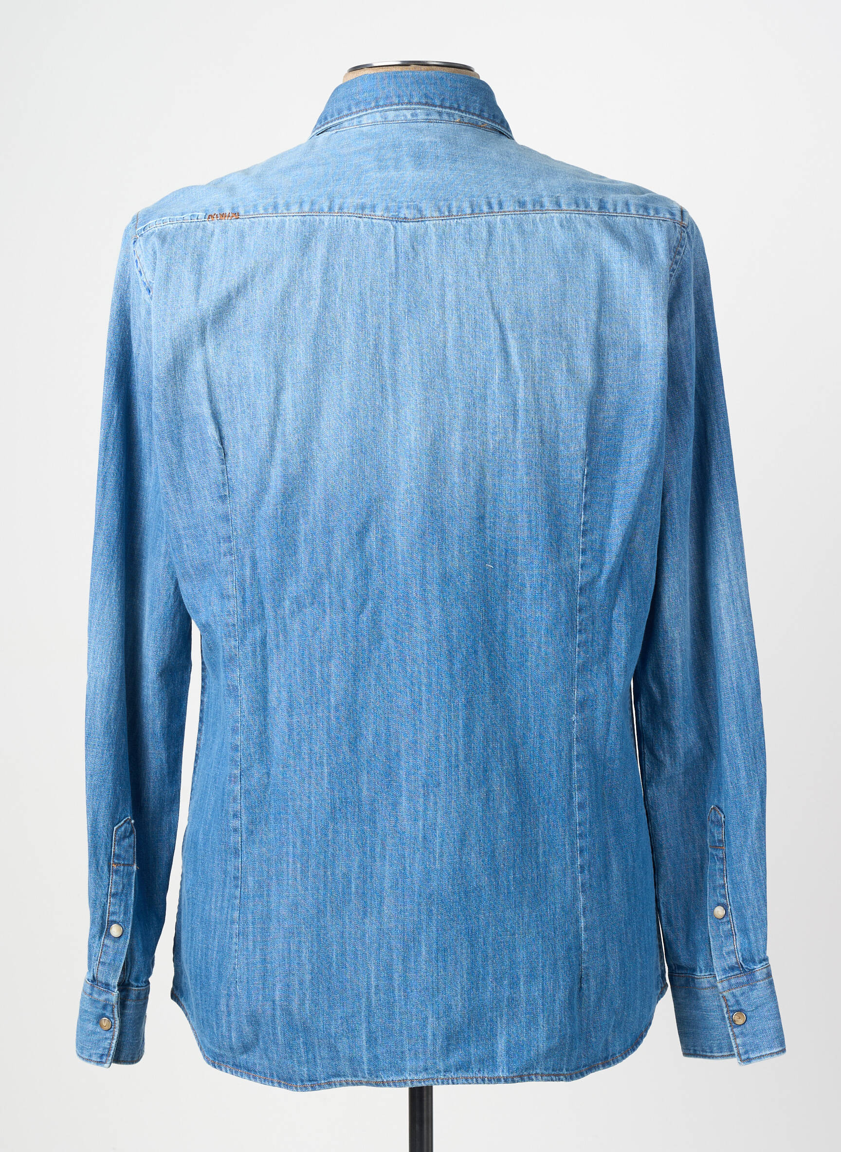 Chemise manches longues coupe cintrée bleu BOB homme