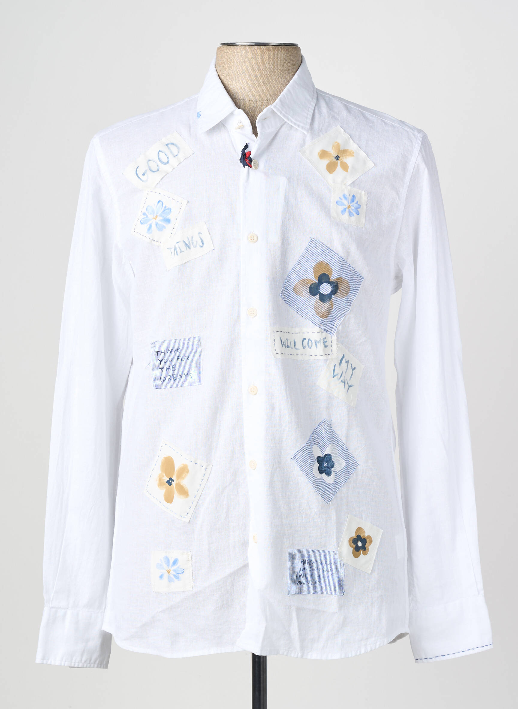 Chemise manches longues coupe cintrée blanc BOB homme