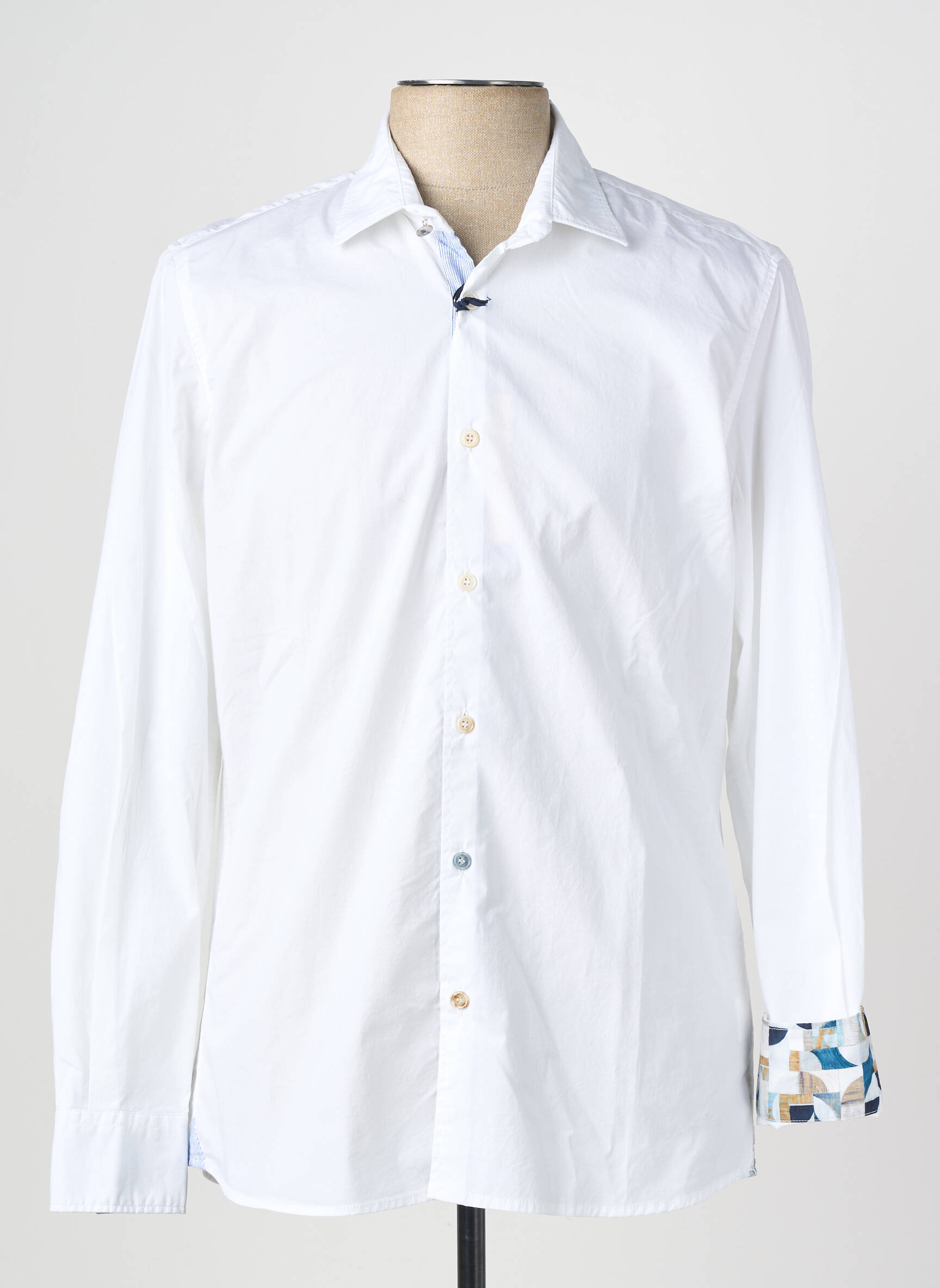 Chemise manches longues coupe cintrée blanc BOB homme