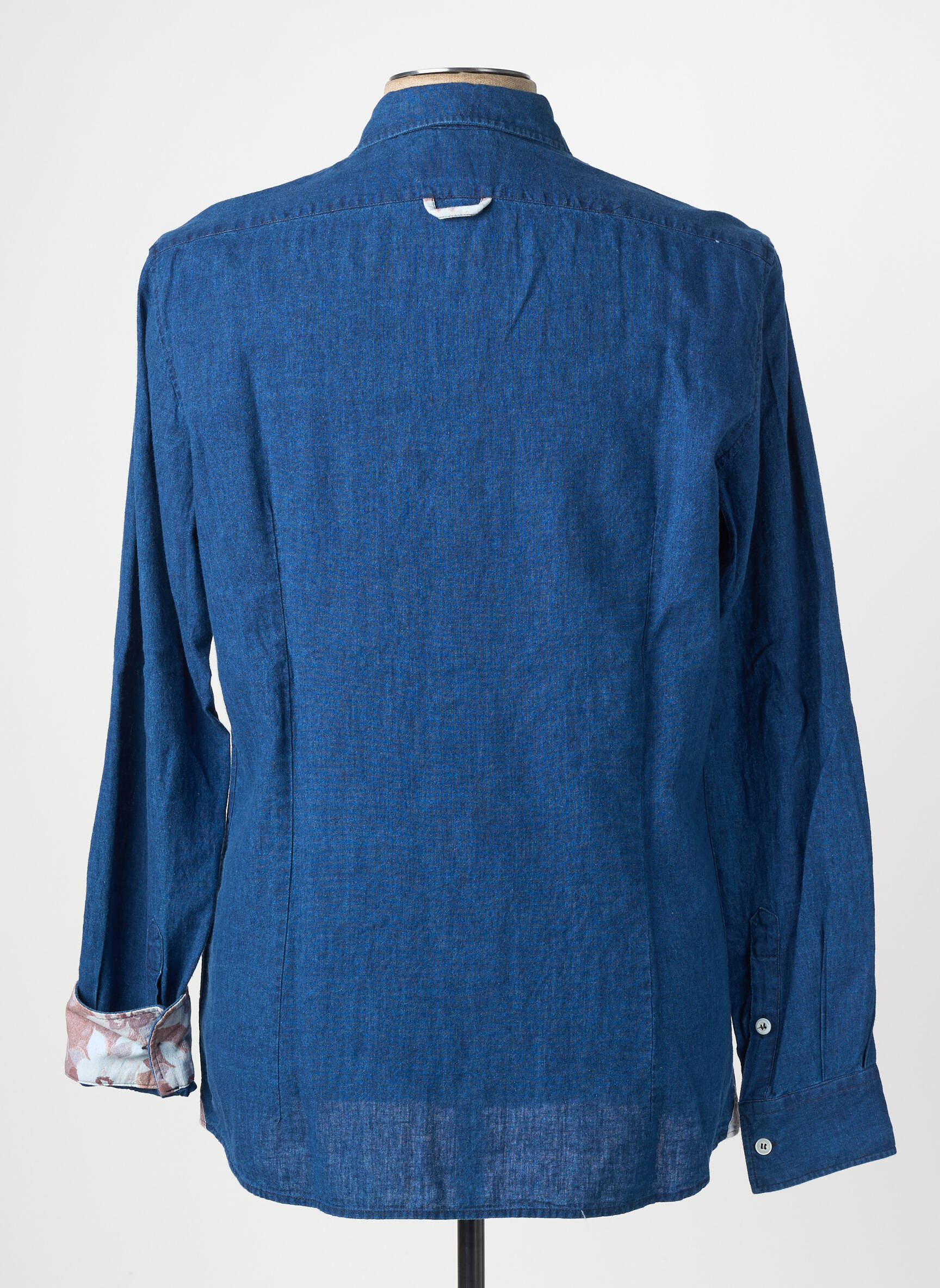 Chemise manches longues coupe cintrée bleu BOB homme