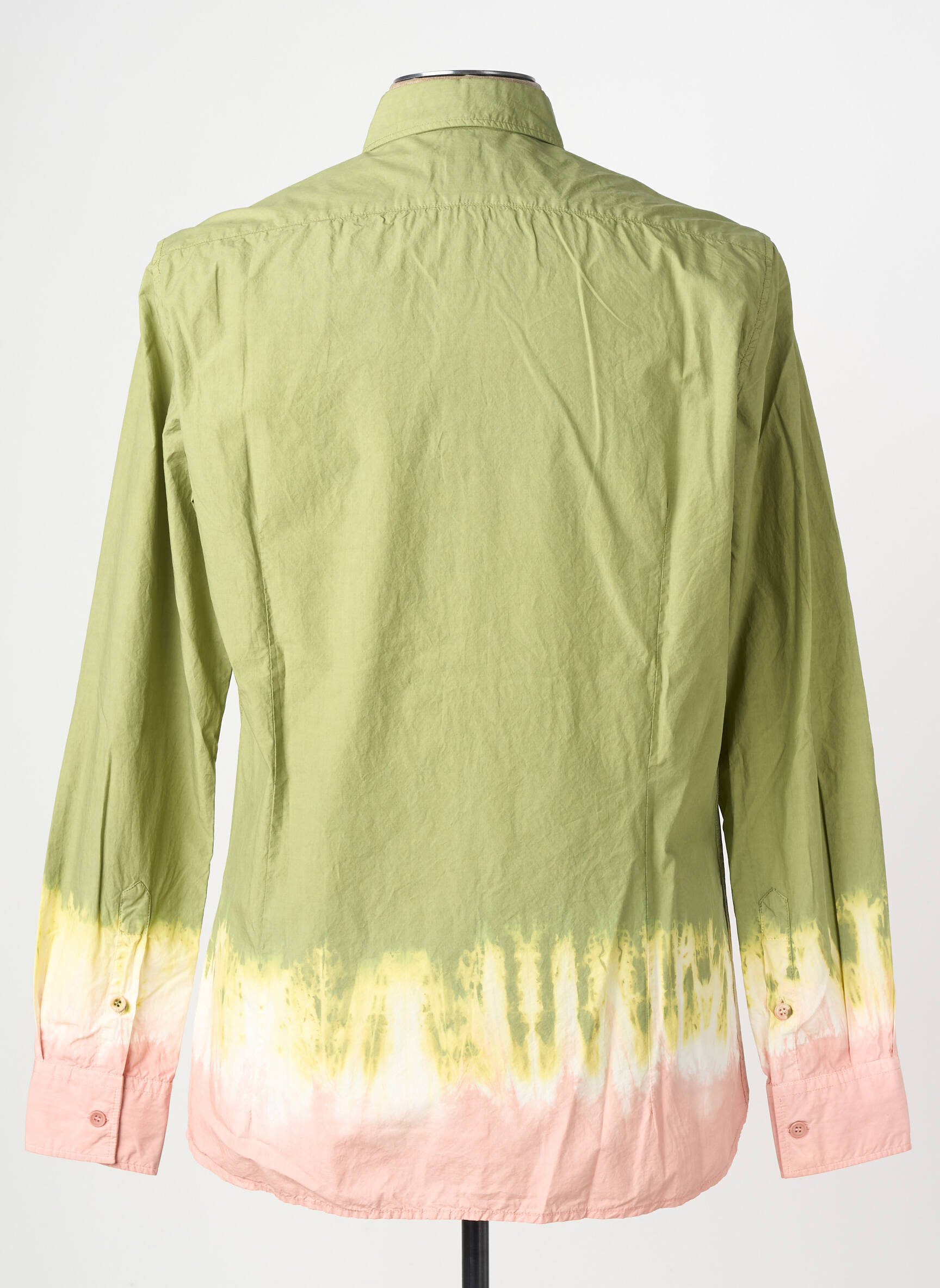 Chemise manches longues coupe cintrée vert BOB homme