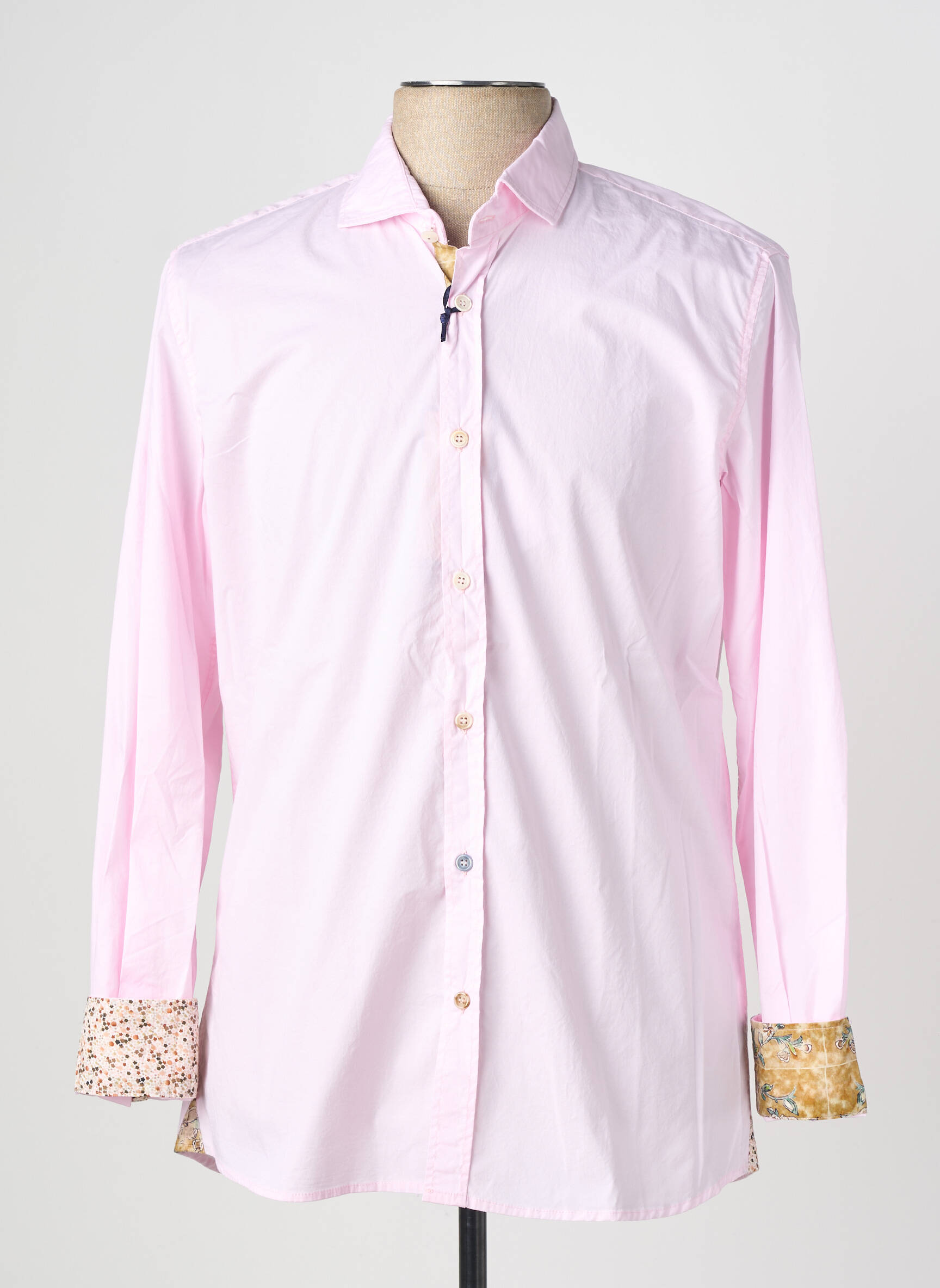 Chemise manches longues coupe cintrée rose BOB homme
