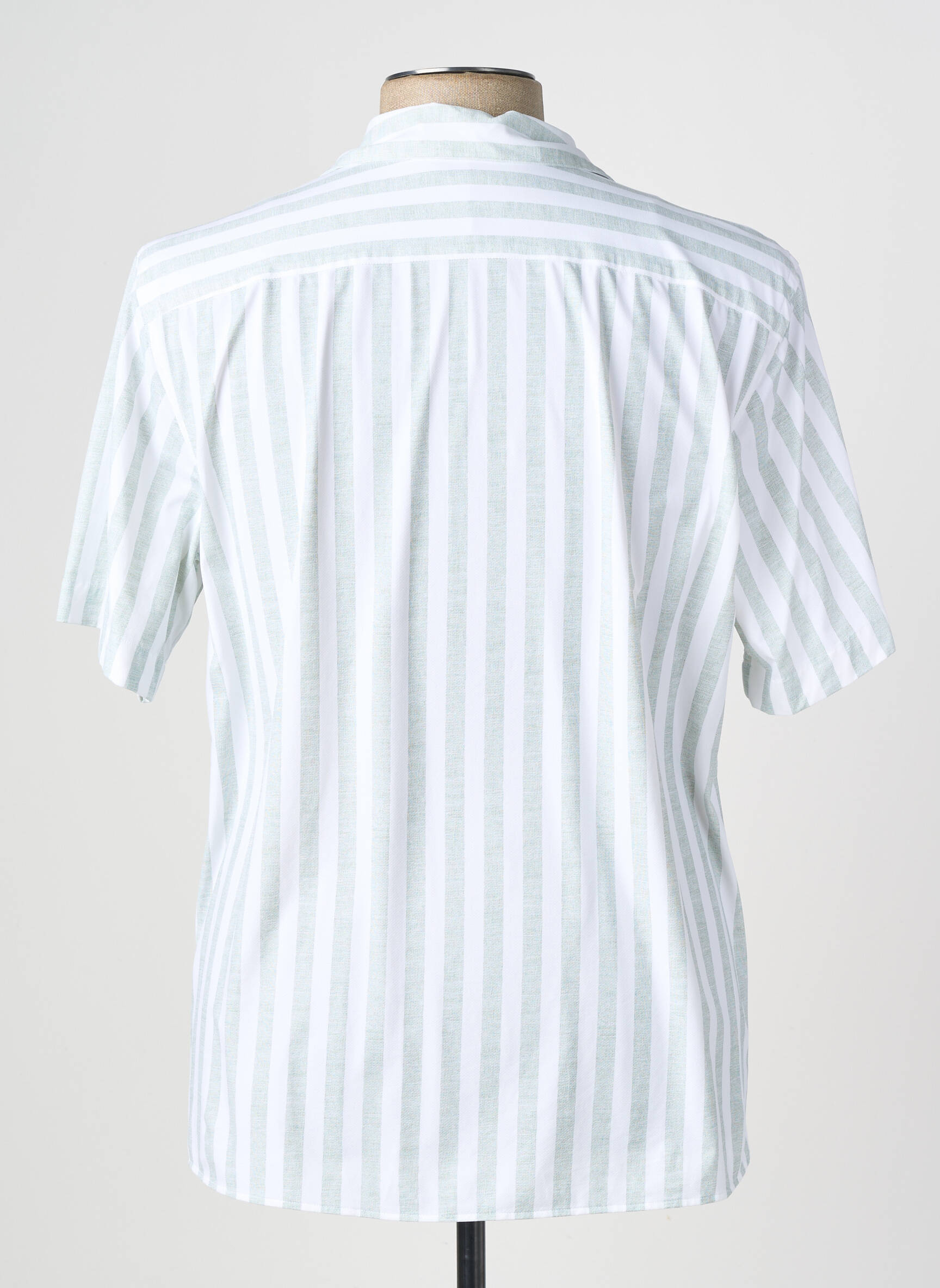 Chemise manches courtes col tailleur vert XACUS homme