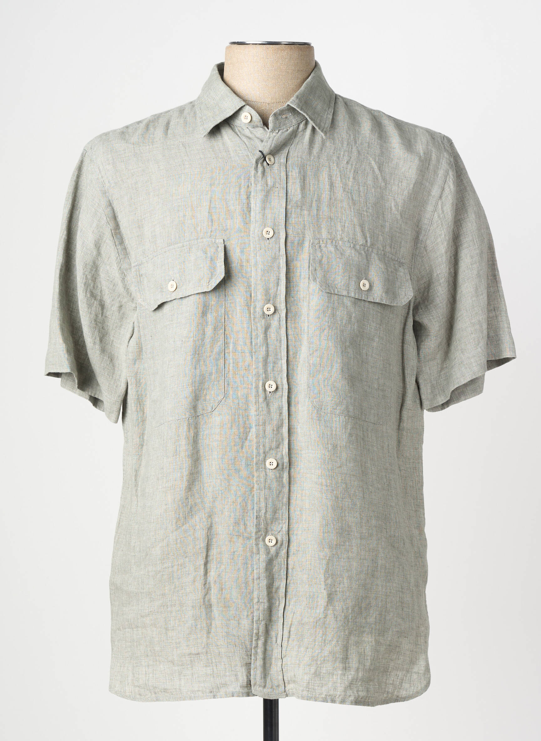 Chemise manches courtes poches vert XACUS homme