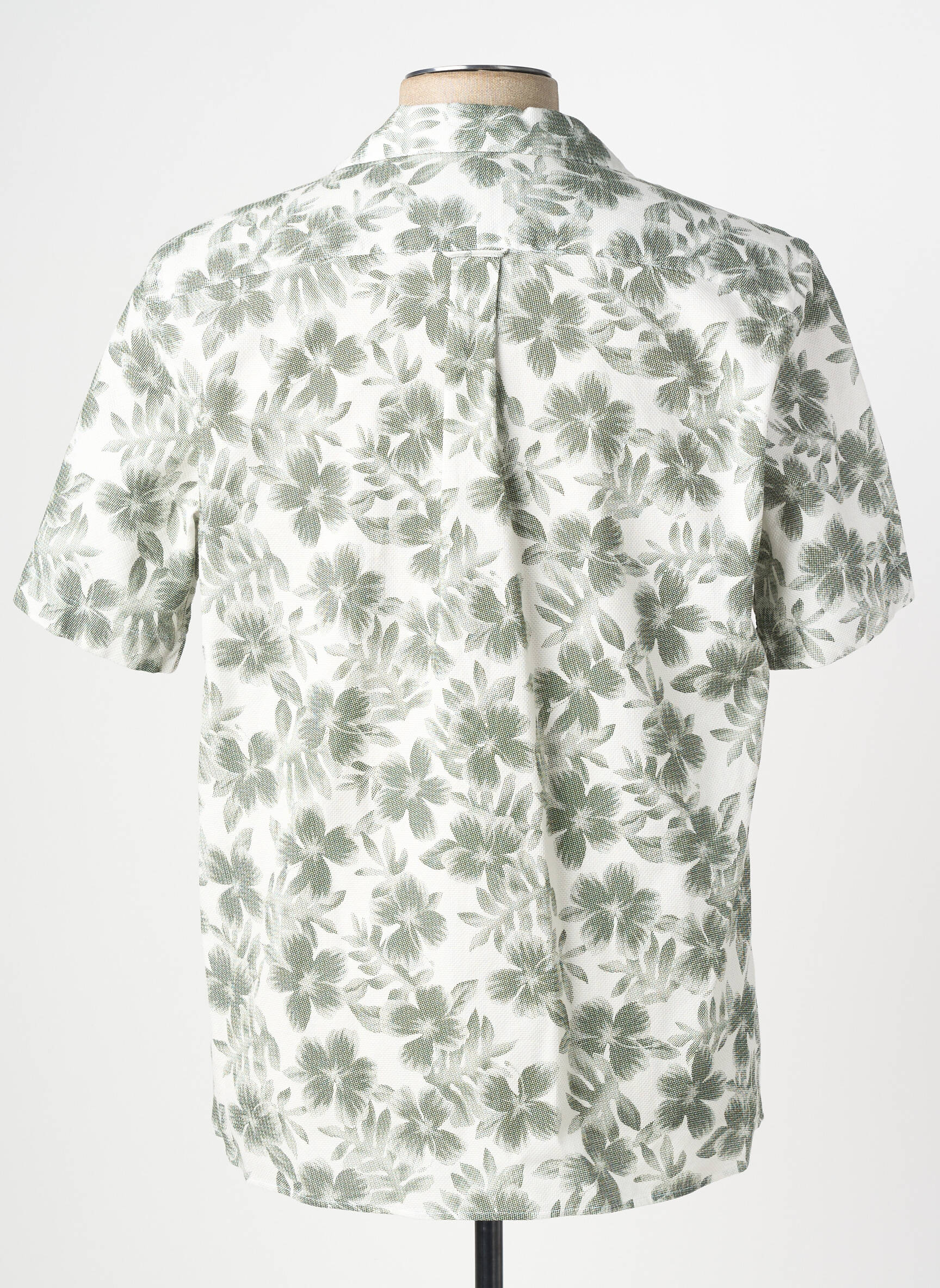 Chemise manches courtes col tailleur vert XACUS homme