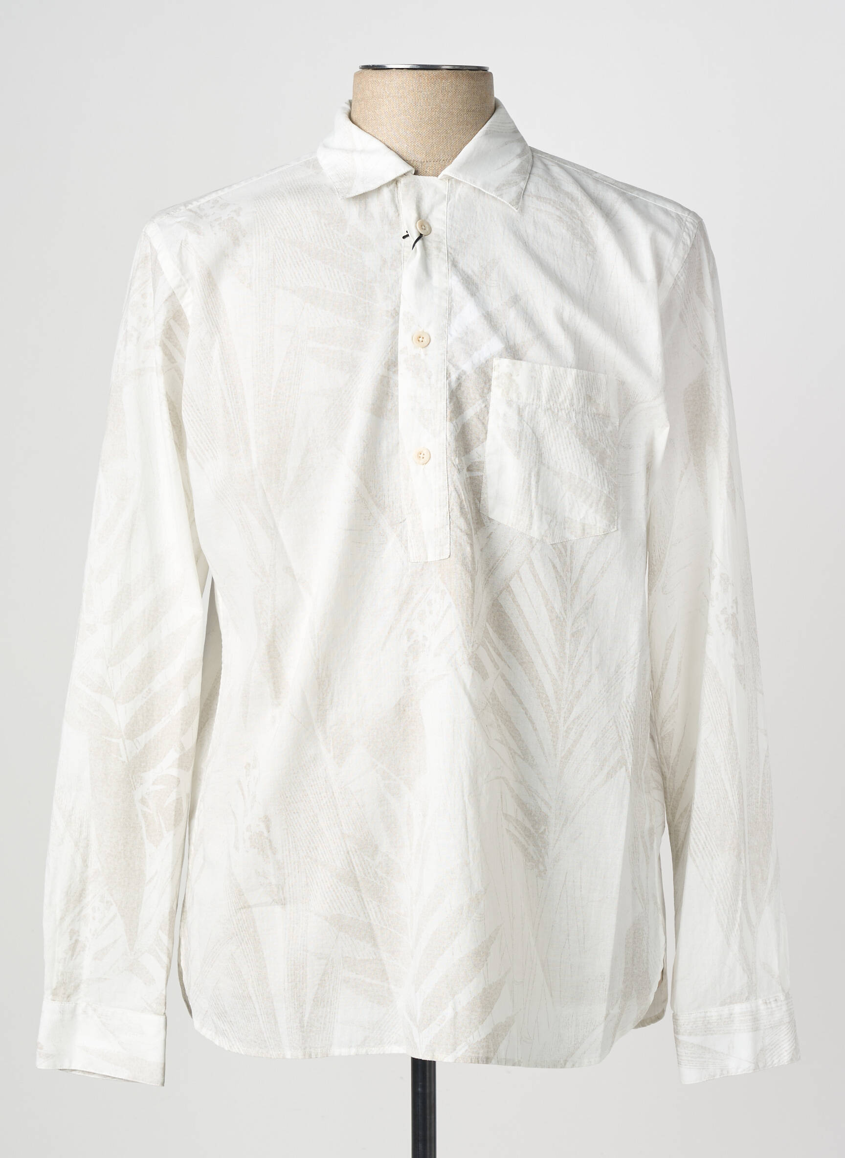 Chemise manches longues coupe cintrée beige XACUS homme