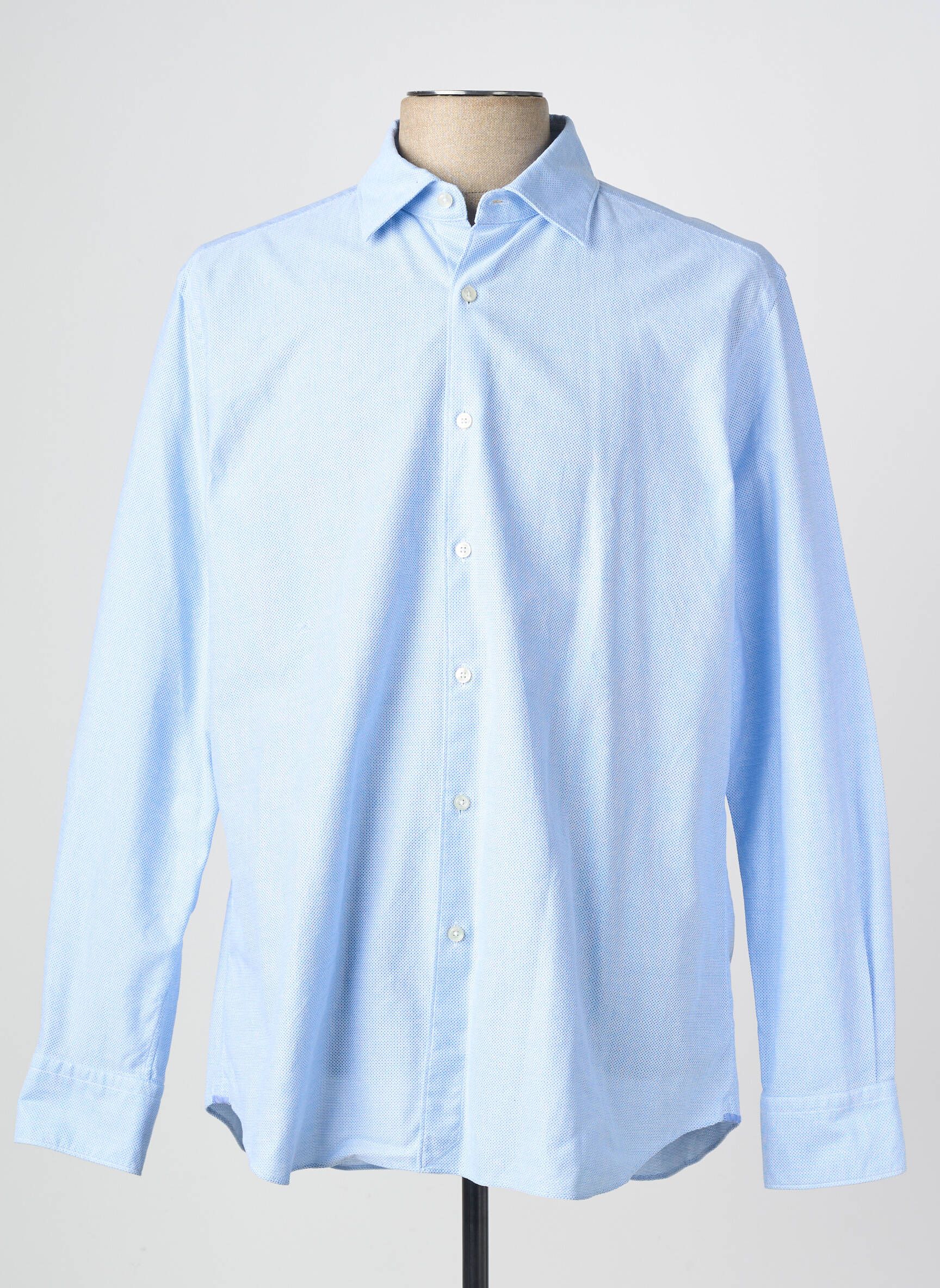 Chemise manches longues coupe cintrée bleu XACUS homme