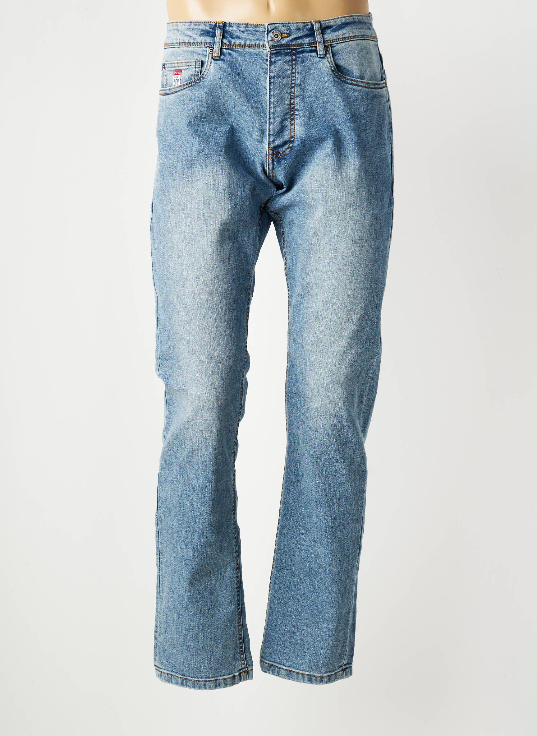 Jeans coupe droite fermeture boutonnée sur le devant taille normale bleu U.S. POLO ASSN homme